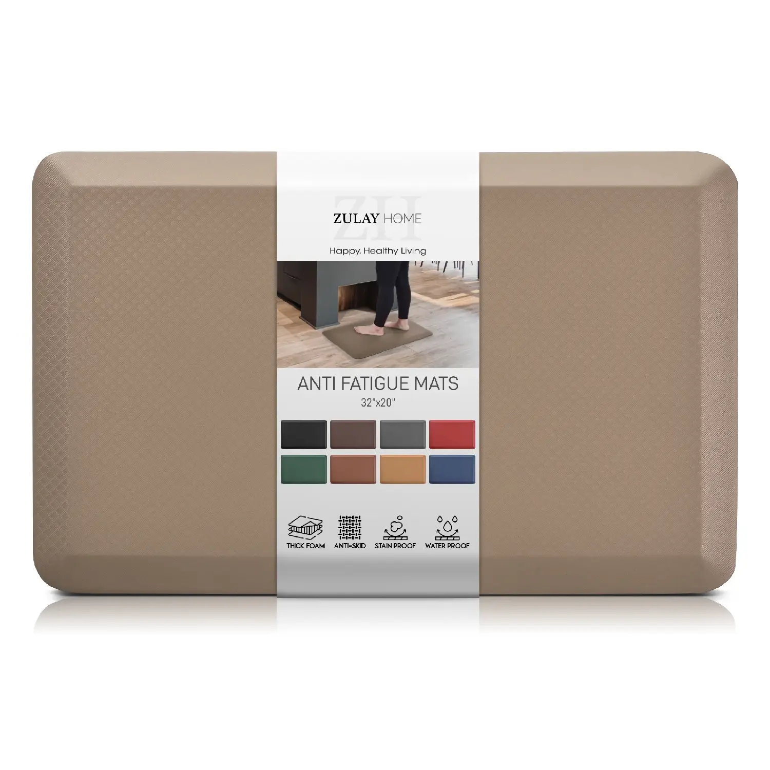 Zulay Home Anti Fatigue Mat - Thick Cushioned Non Slip Foam