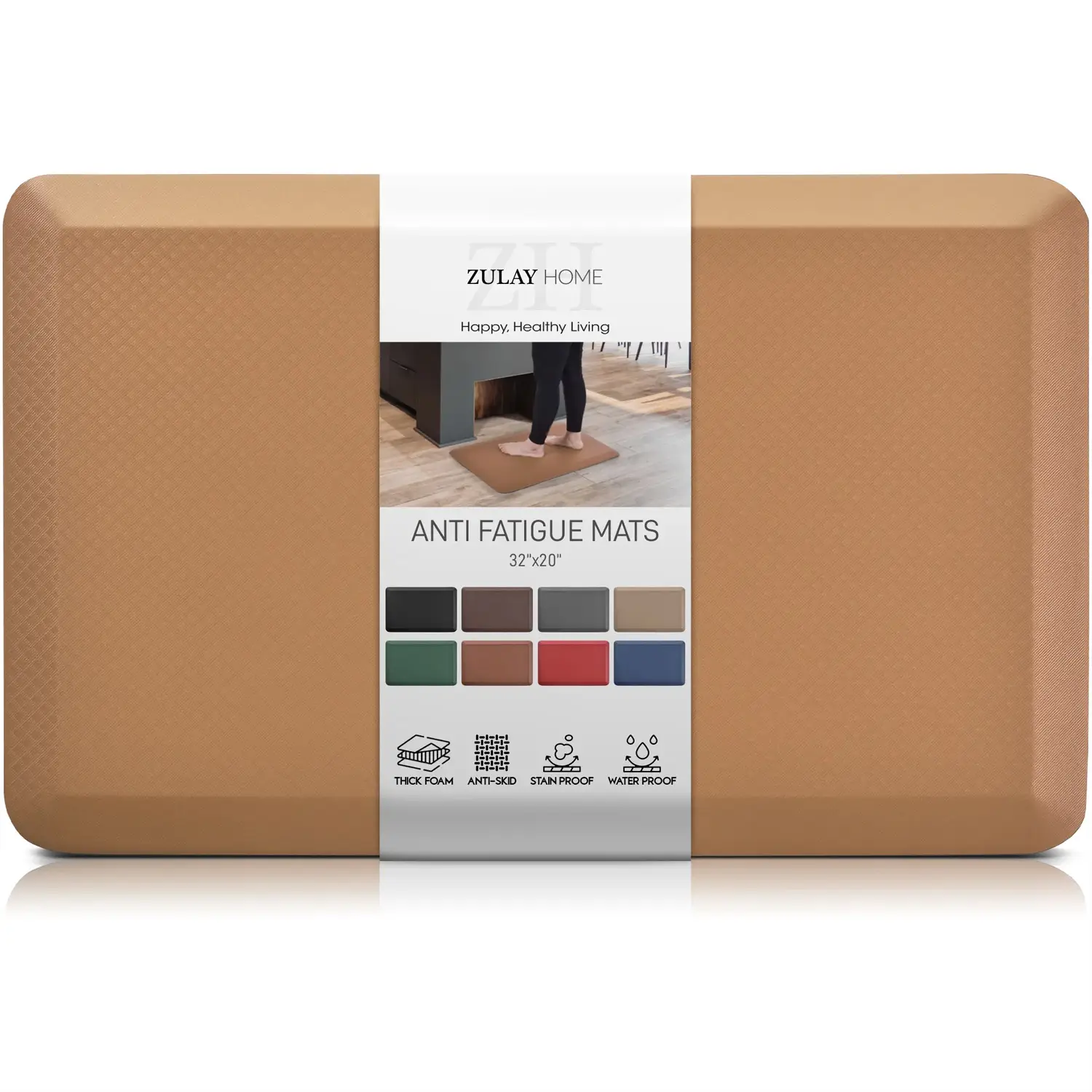 Zulay Home Anti Fatigue Mat - Thick Cushioned Non Slip Foam