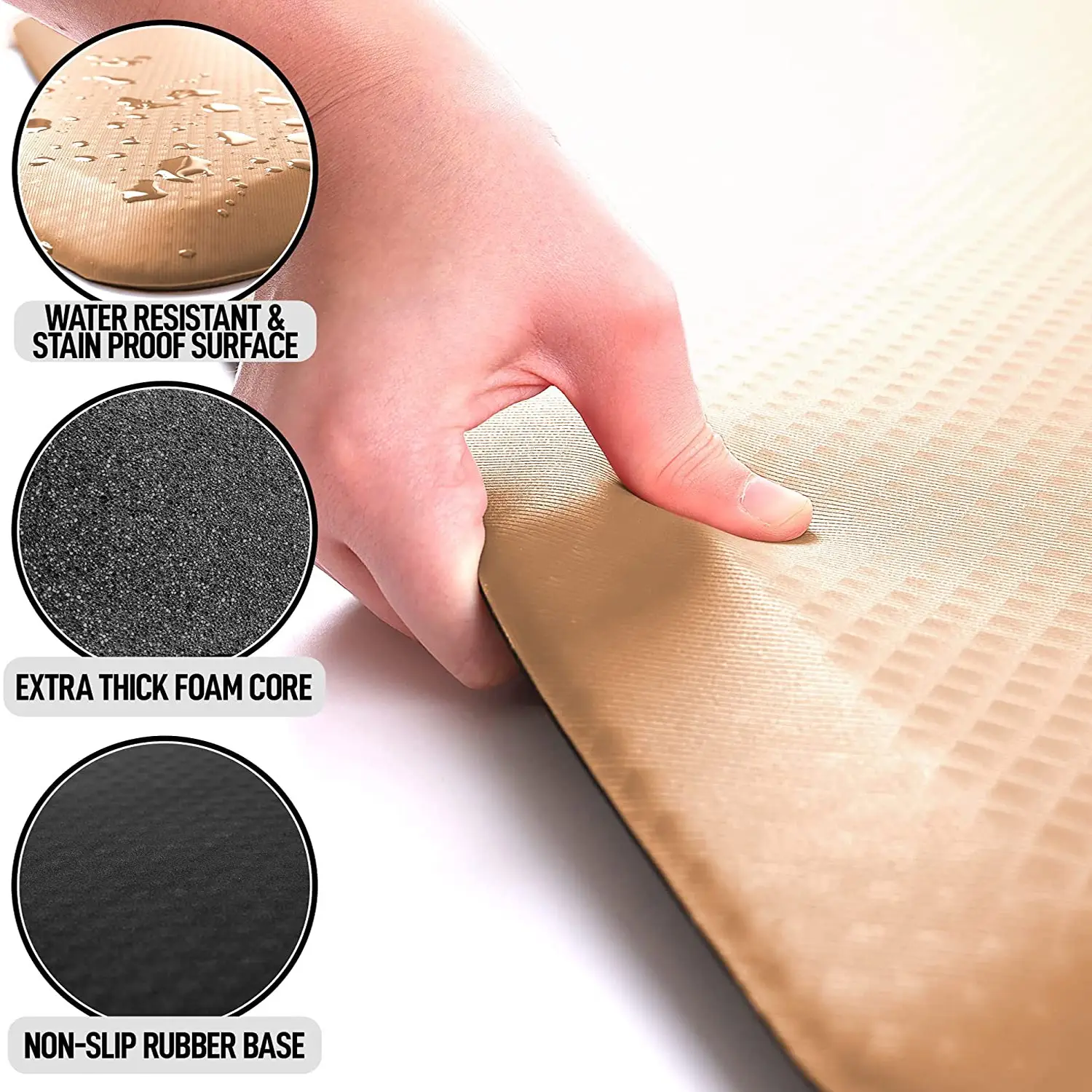 Zulay Home Anti Fatigue Mat - Thick Cushioned Non Slip Foam