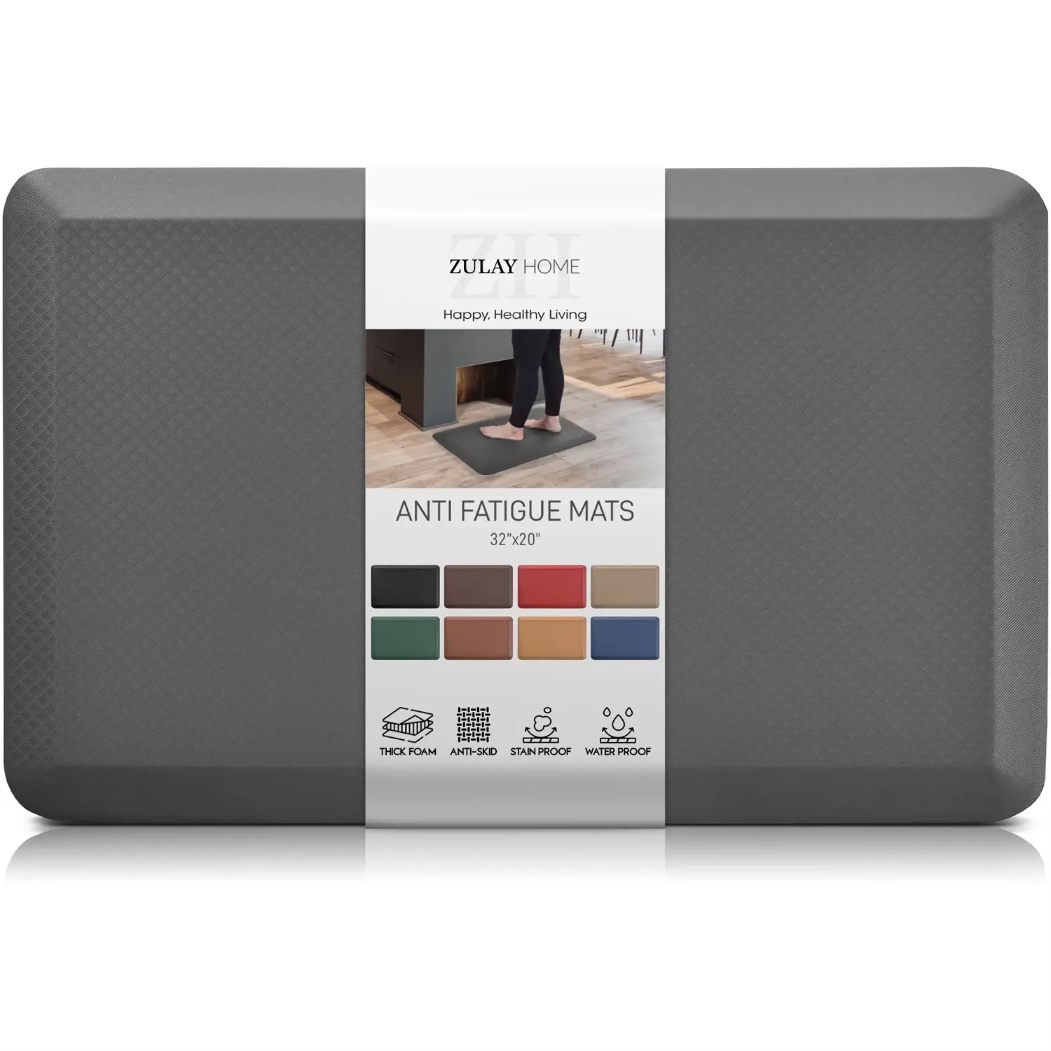 Zulay Home Anti Fatigue Mat - Thick Cushioned Non Slip Foam