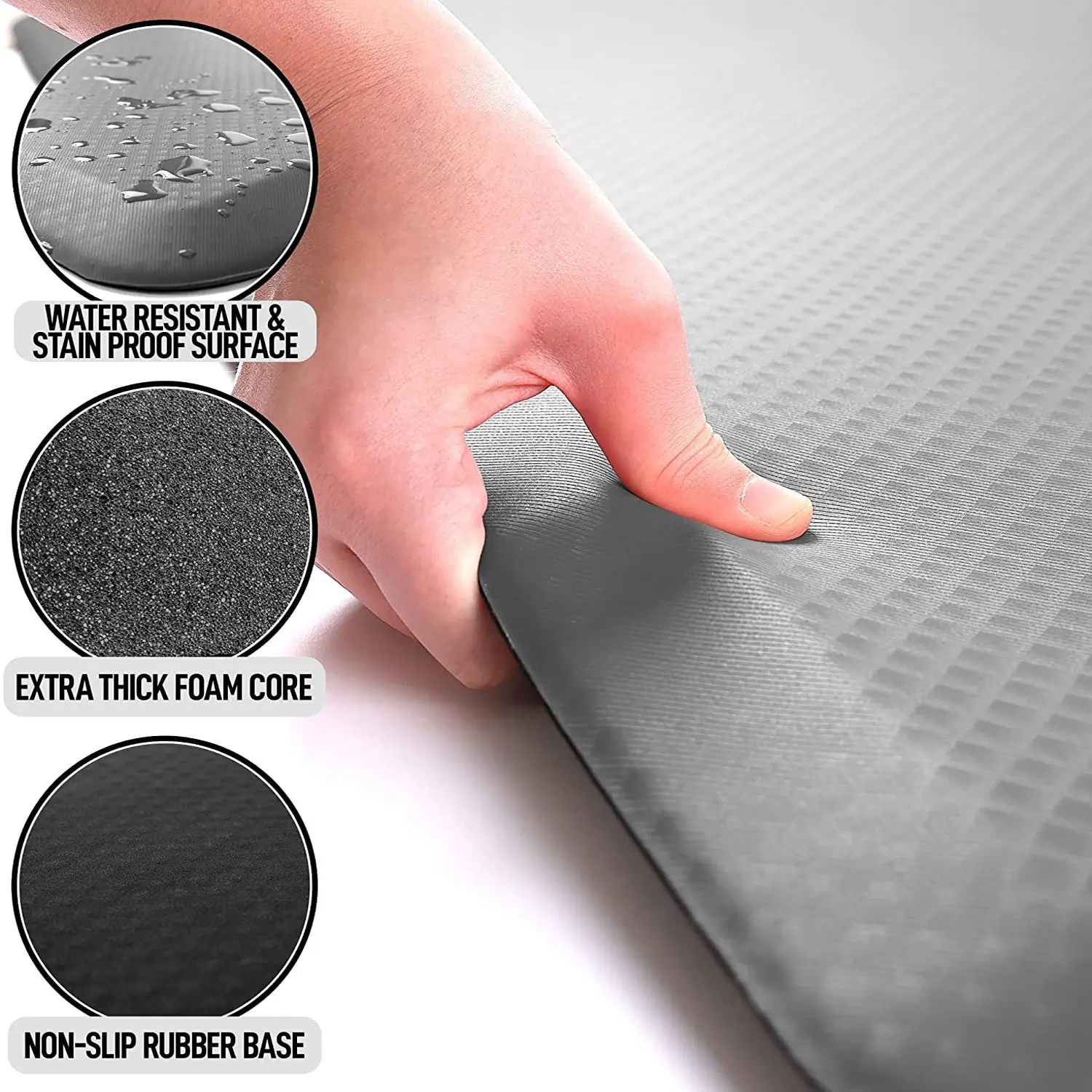 Zulay Home Anti Fatigue Mat - Thick Cushioned Non Slip Foam