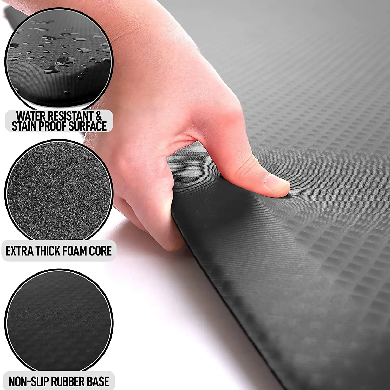 Zulay Home Anti Fatigue Mat - Thick Cushioned Non Slip Foam