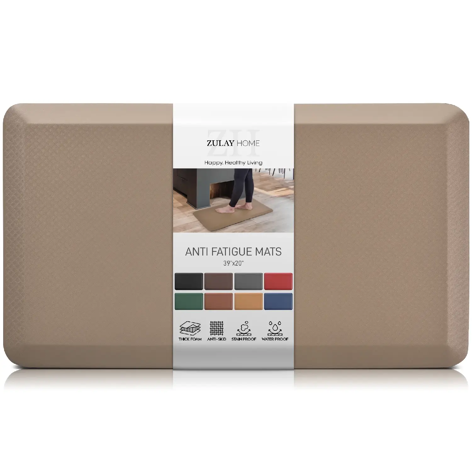 Zulay Home Anti Fatigue Mat - Thick Cushioned Non Slip Foam