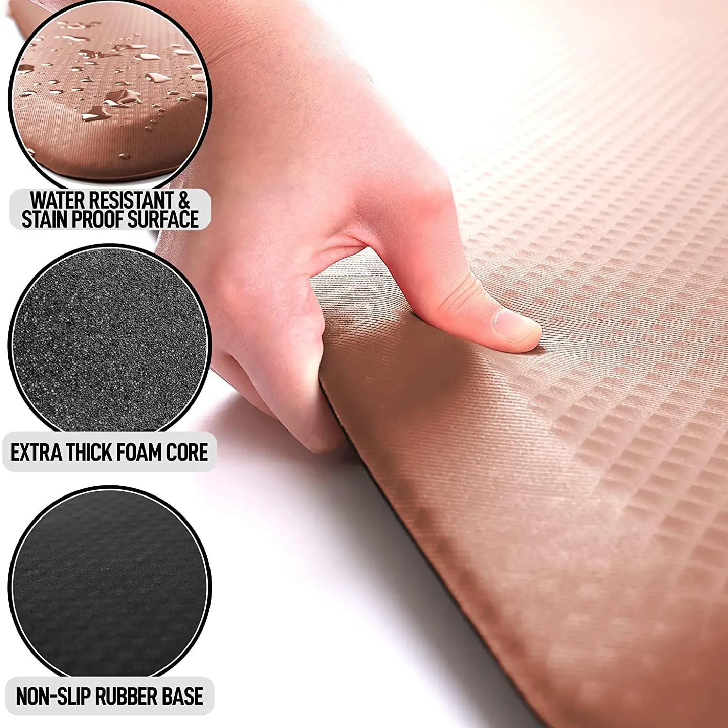 Zulay Home Anti Fatigue Mat - Thick Cushioned Non Slip Foam