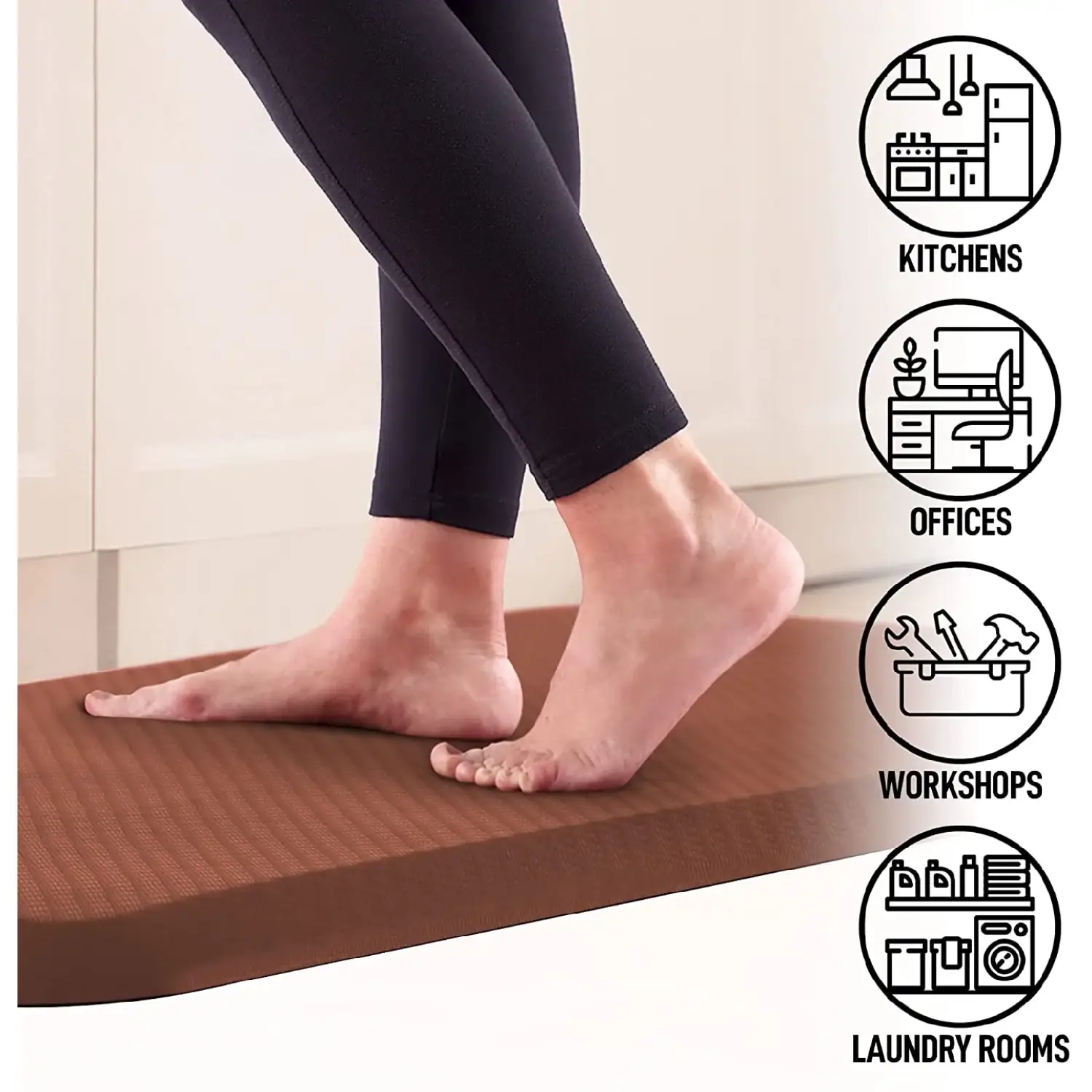 Zulay Home Anti Fatigue Mat - Thick Cushioned Non Slip Foam