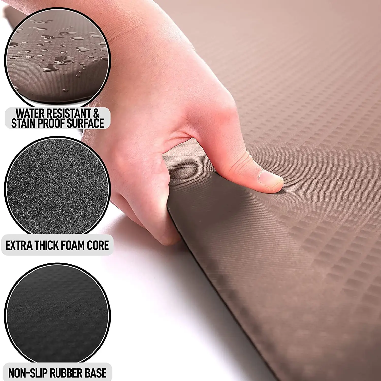 Zulay Home Anti Fatigue Mat - Thick Cushioned Non Slip Foam