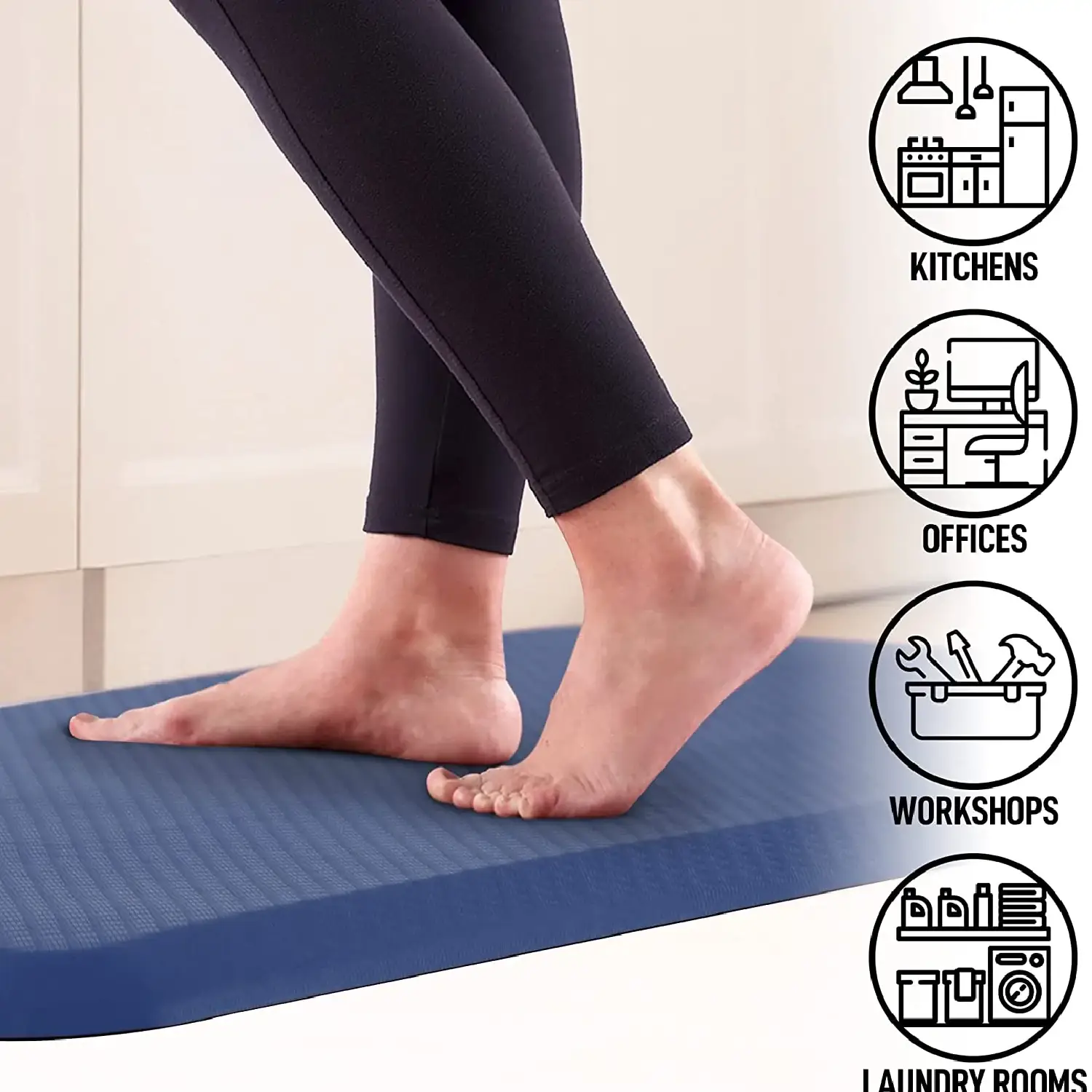 Zulay Home Anti Fatigue Mat - Thick Cushioned Non Slip Foam