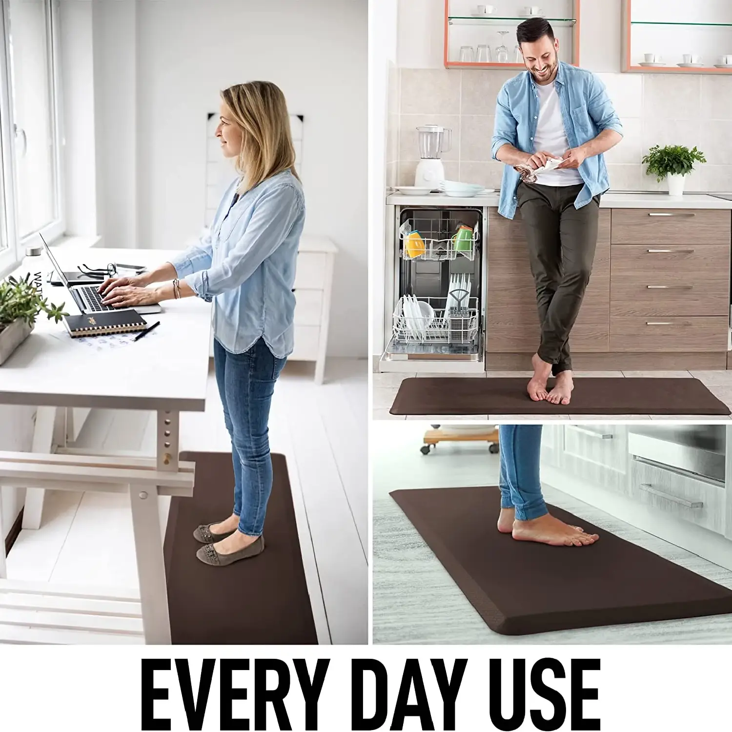 Zulay Home Anti Fatigue Mat - Thick Cushioned Non Slip Foam