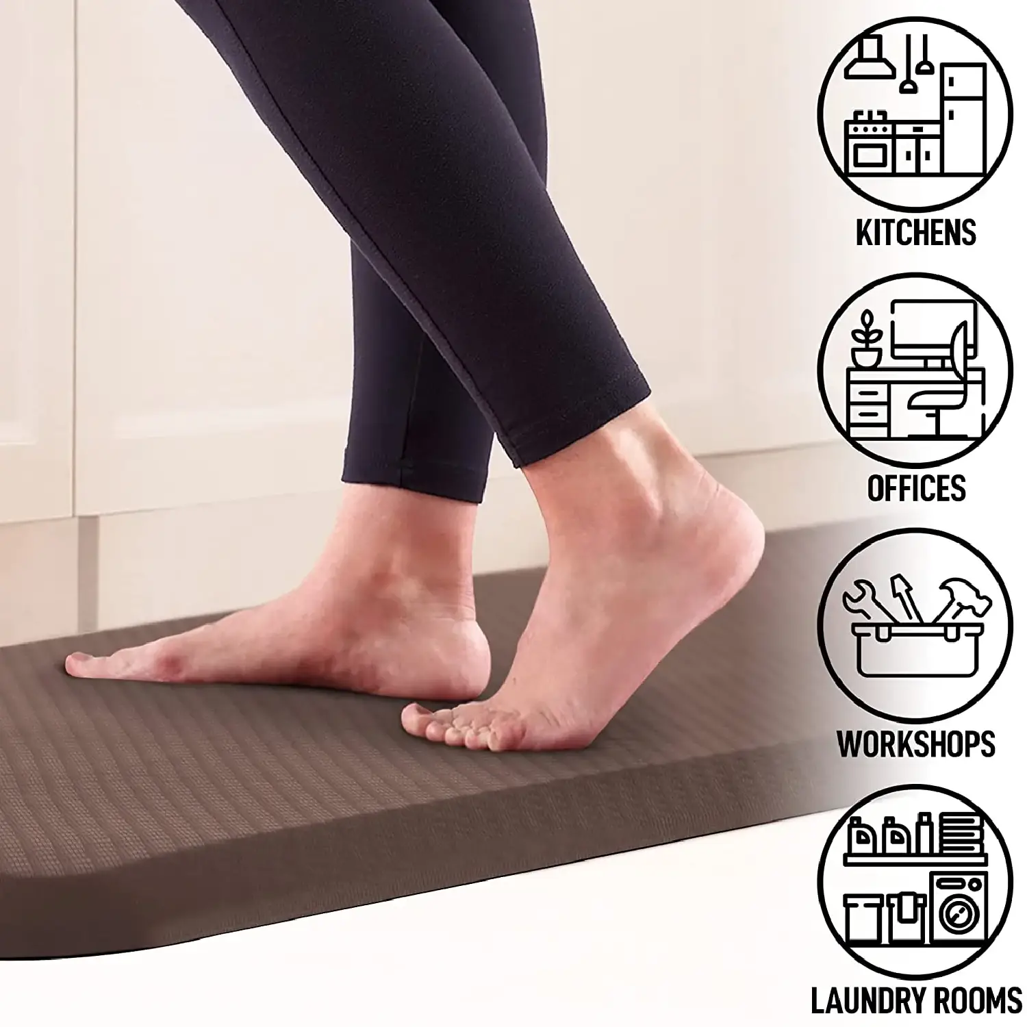 Zulay Home Anti Fatigue Mat - Thick Cushioned Non Slip Foam