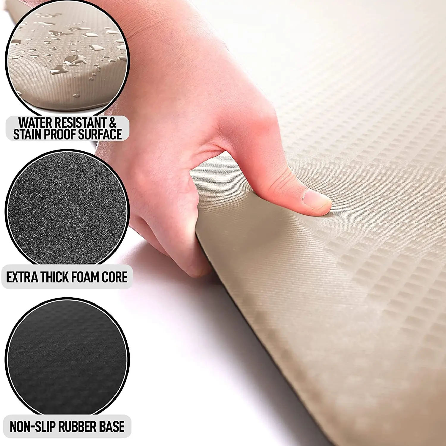 Zulay Home Anti Fatigue Mat - Thick Cushioned Non Slip Foam