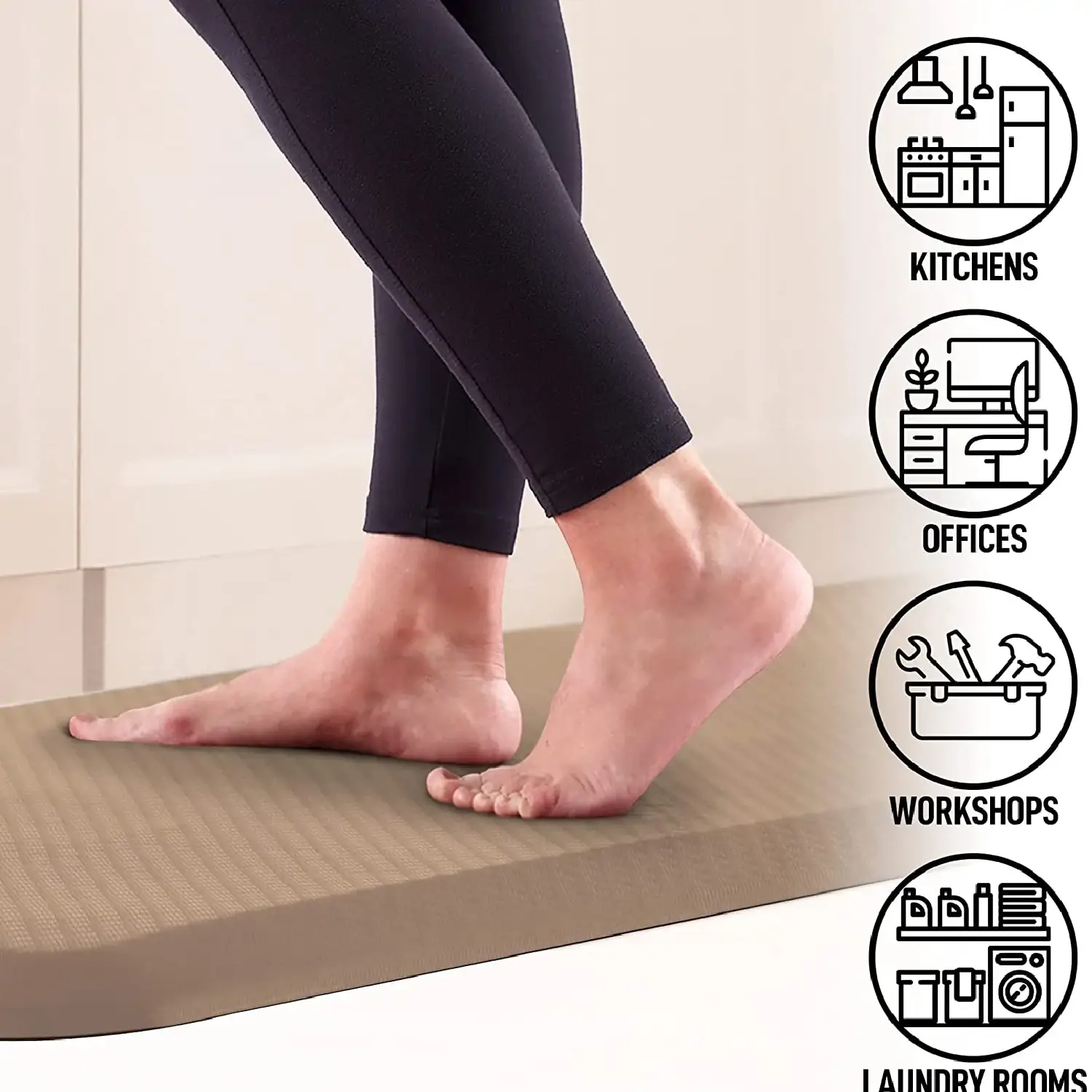 Zulay Home Anti Fatigue Mat - Thick Cushioned Non Slip Foam