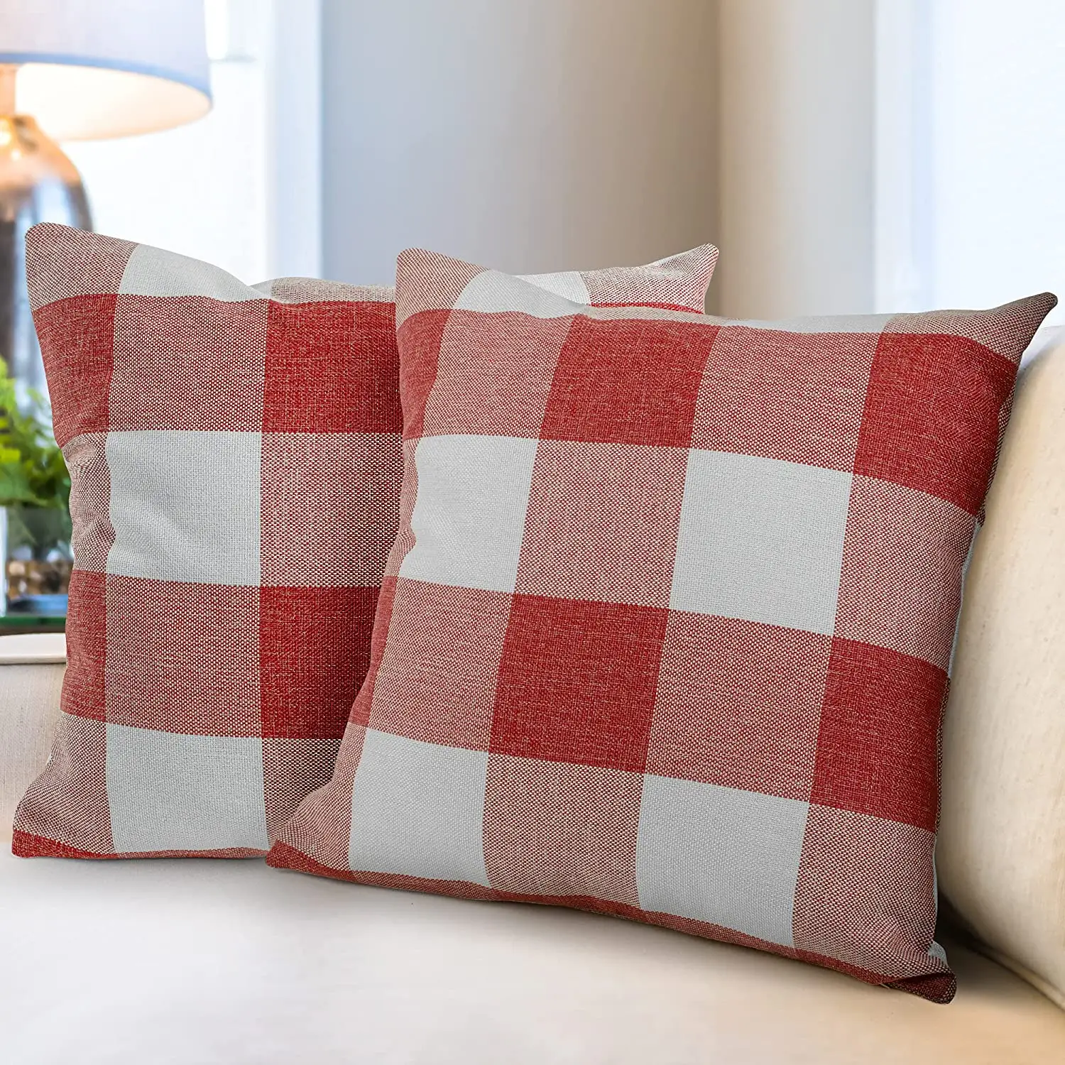 Zulay Home Buffalo Plaid Throw Pillow Covers - Pack Of 2