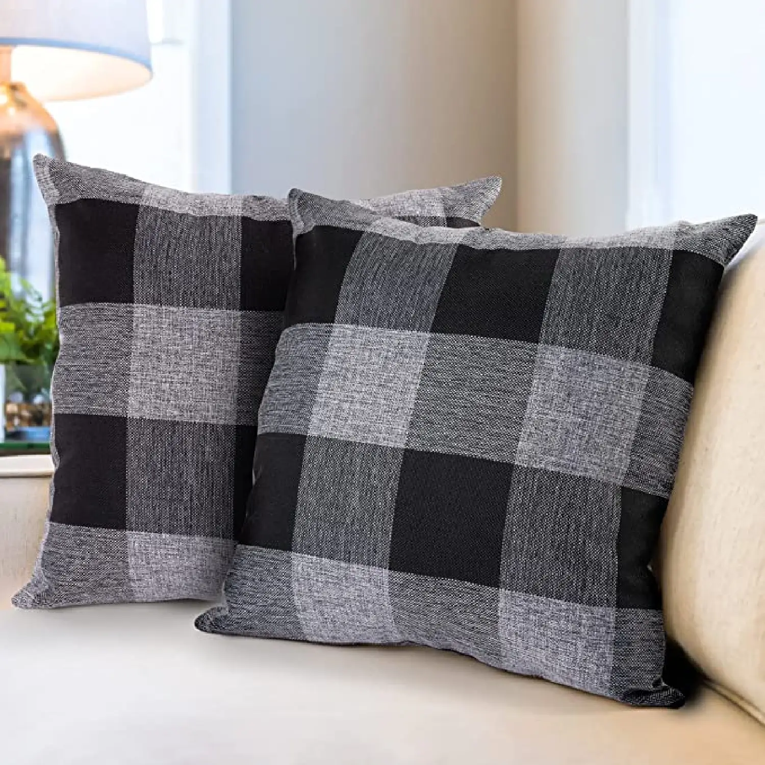 Zulay Home Buffalo Plaid Throw Pillow Covers - Pack Of 2