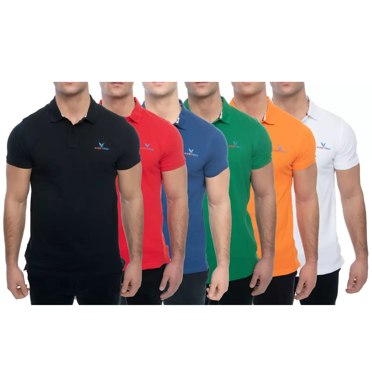 4 Pack Men's Short Sleeve 100% Cotton Polo Shirts