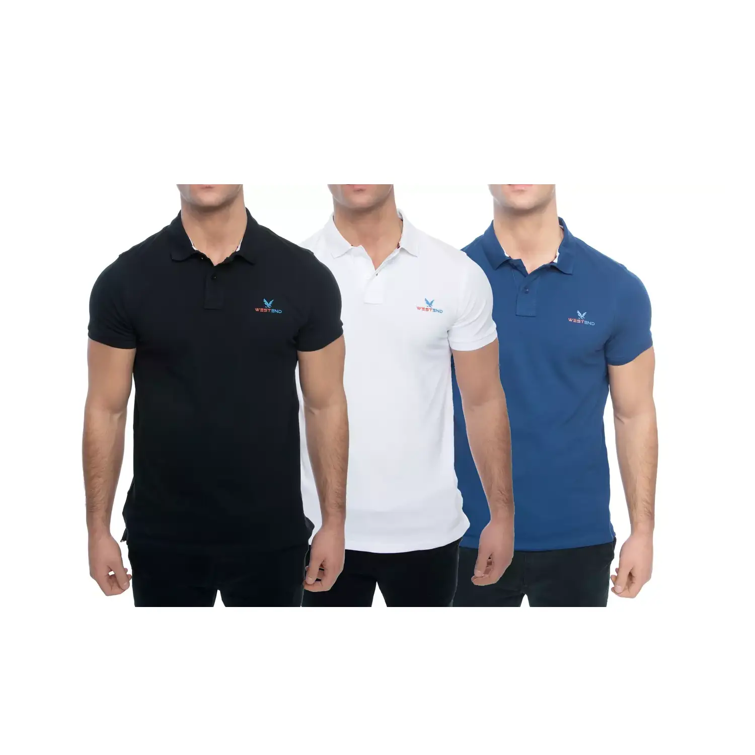 4 Pack Men's Short Sleeve 100% Cotton Polo Shirts