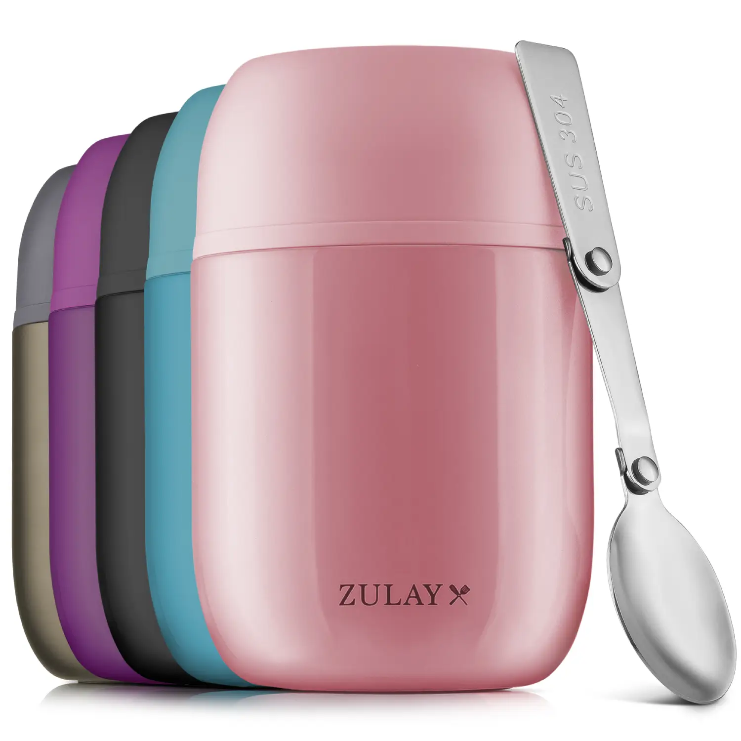 Zulay 16oz Vacuum Insulated Food Jar For Hot Foods Stainless Steel