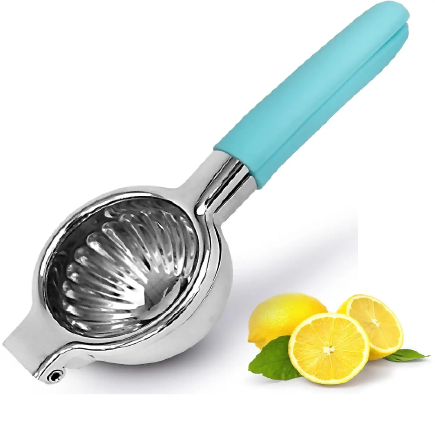 Zulay Stainless Steel Lemon Squeezer With Premium Solid Metal Squeezer Bowl And Food Grade Silicone 