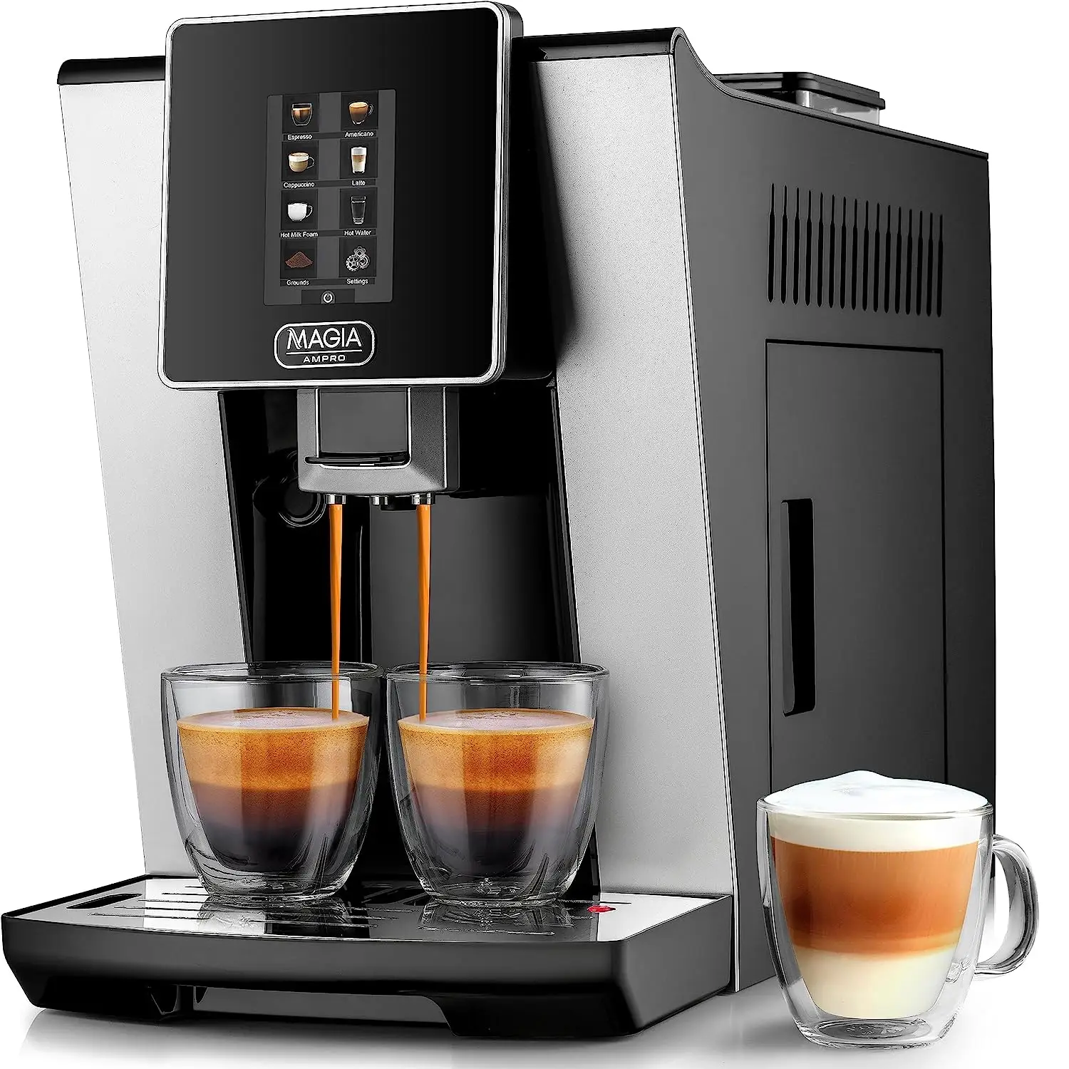 ZK Magia Automatic Coffee Machine - AMPRO - Black Silver