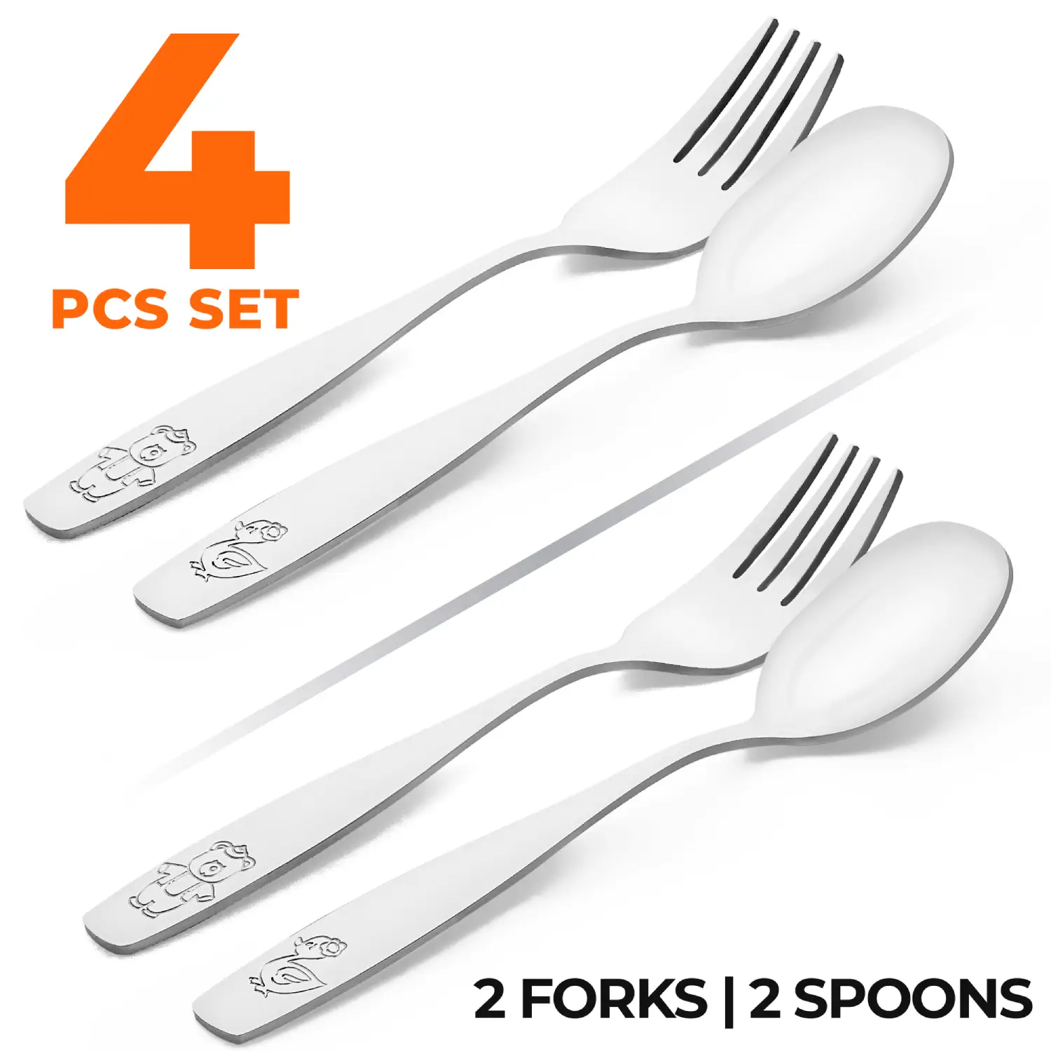 Zulay Kitchen Flatware Set Spoons & Forks for Toddlers