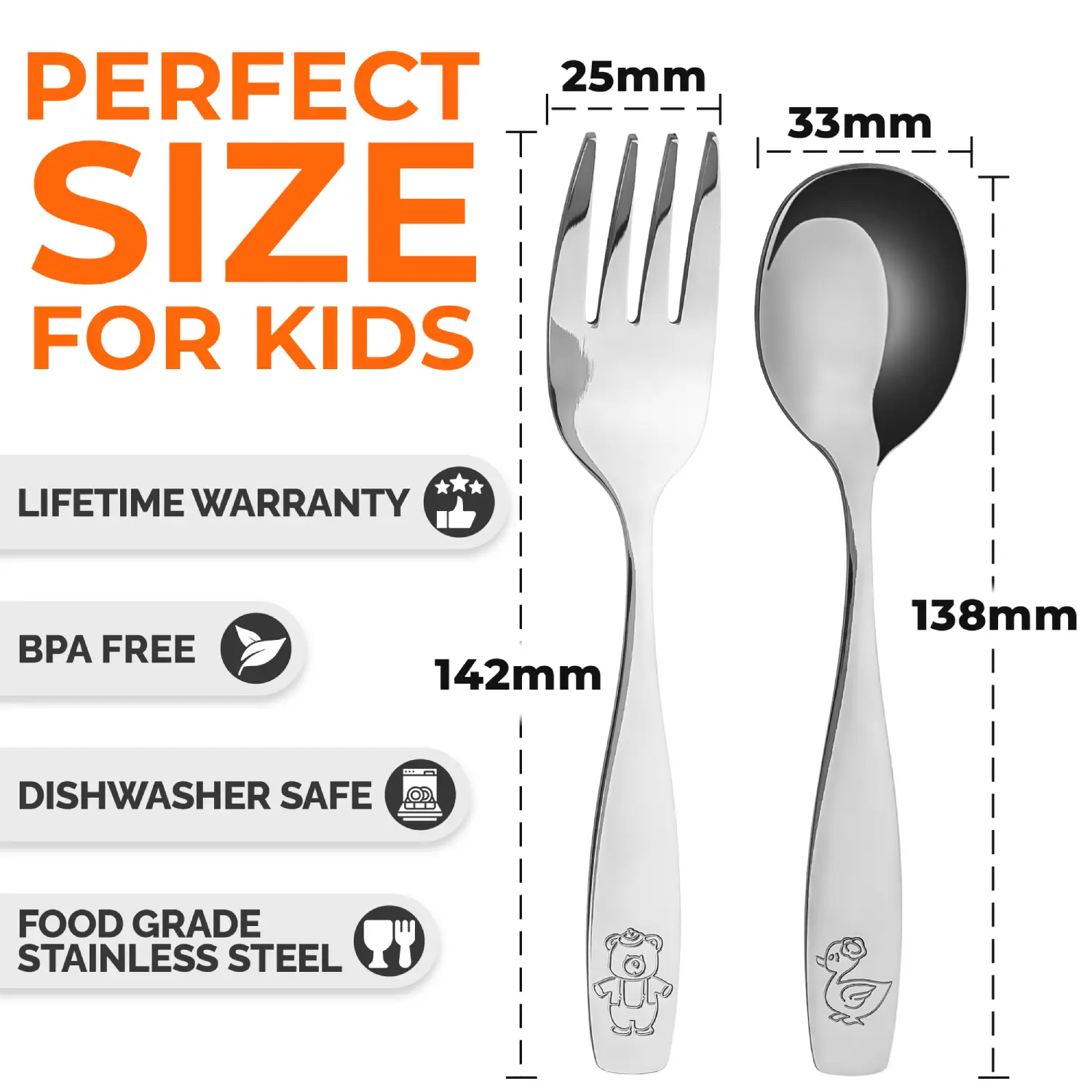 Zulay Kitchen Flatware Set Spoons & Forks for Toddlers