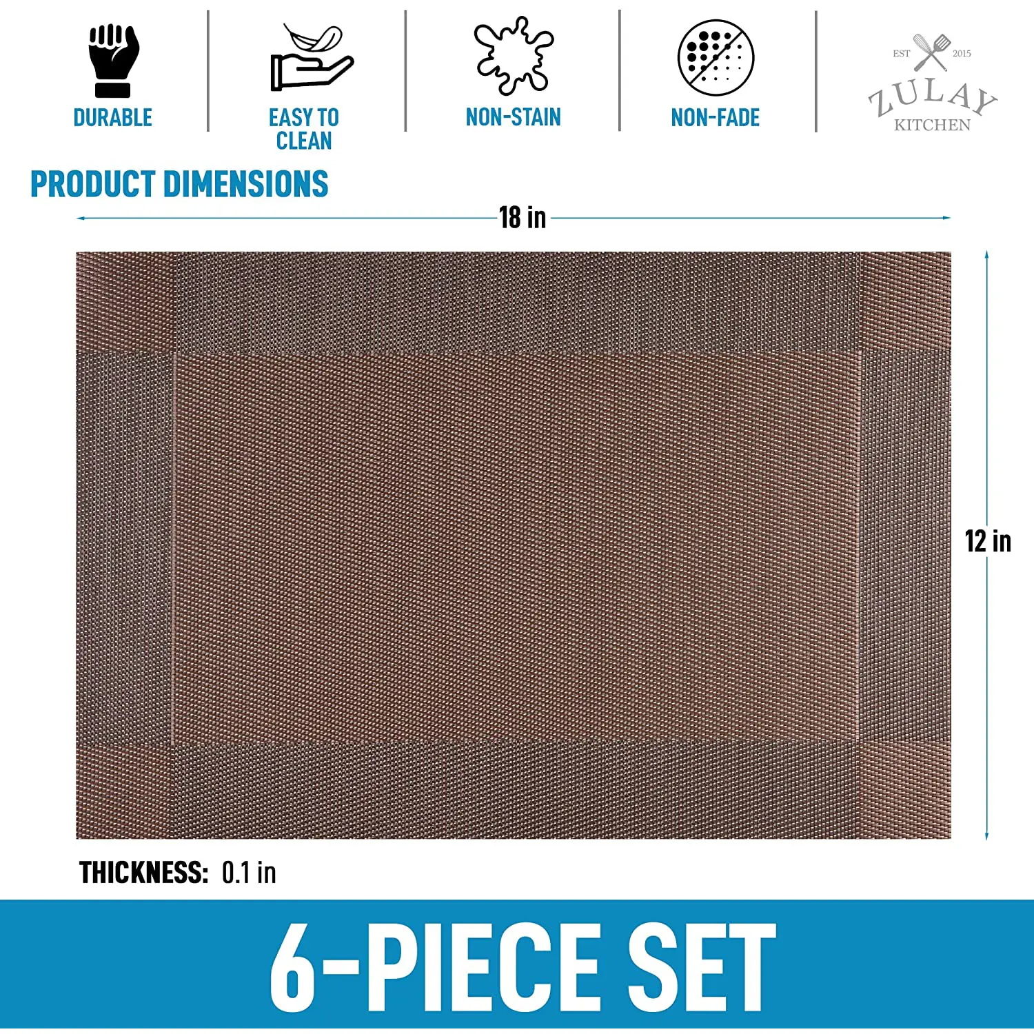 Vinyl Woven Placemats - Set of 6