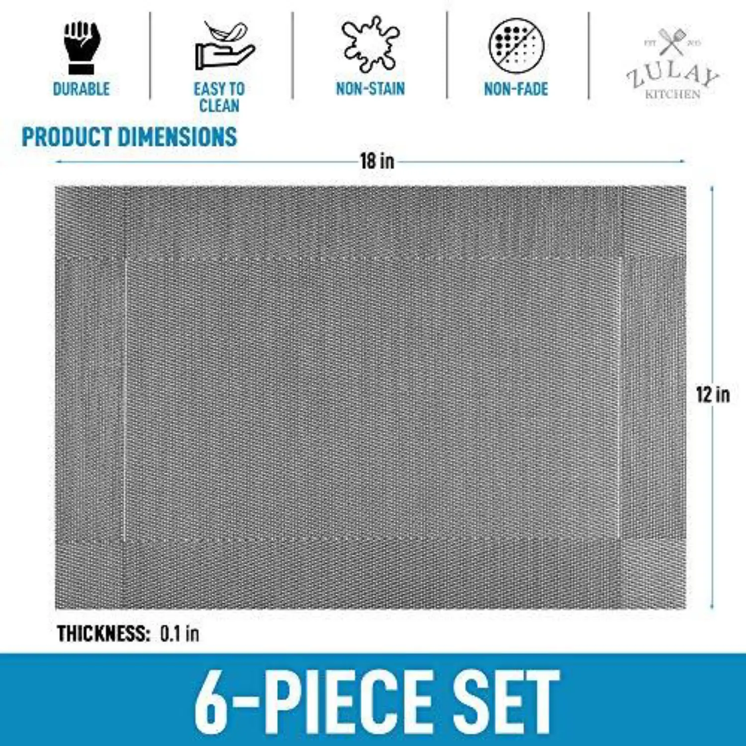 Vinyl Woven Placemats - Set of 6