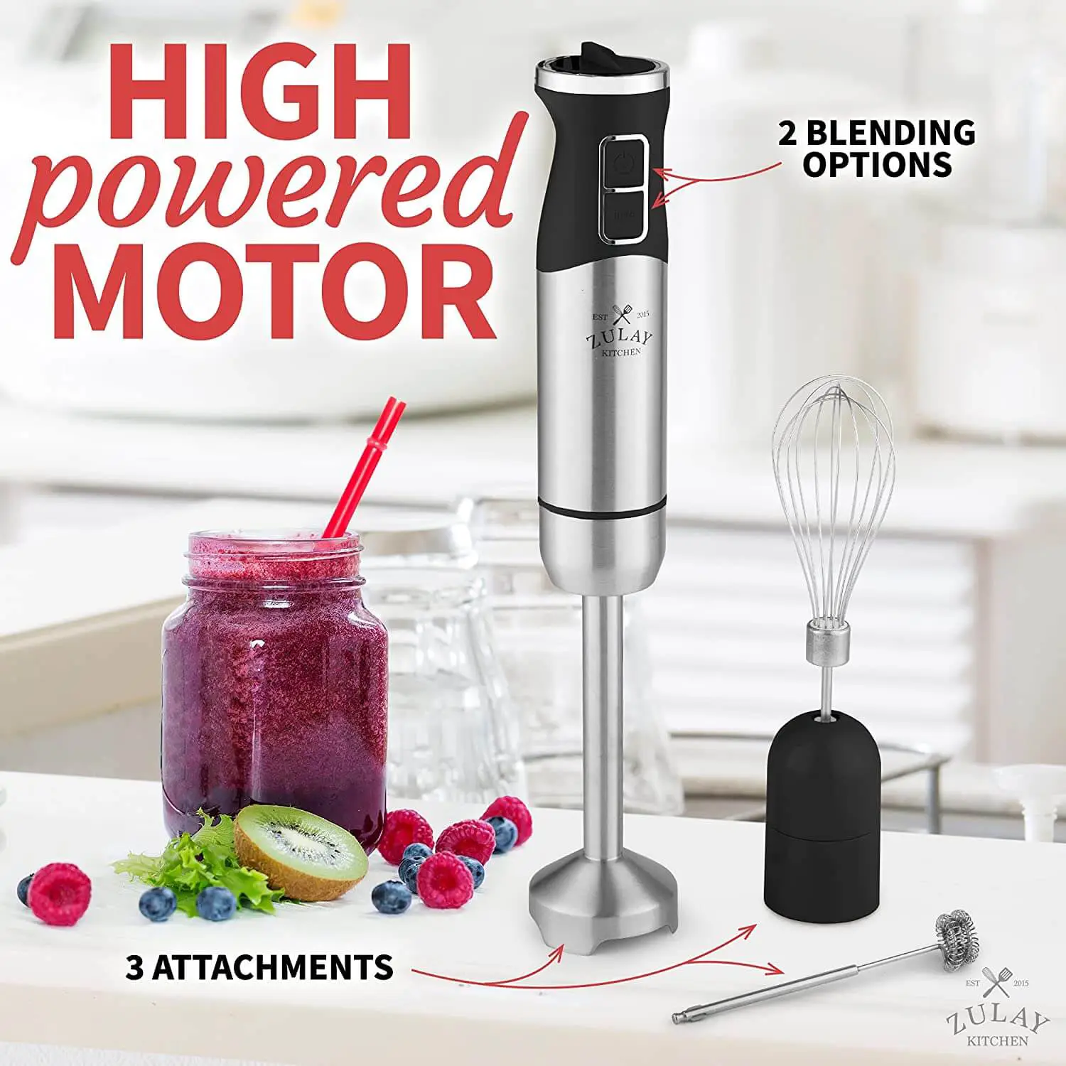  Zulay Kitchen Immersion Hand Blender - 500W