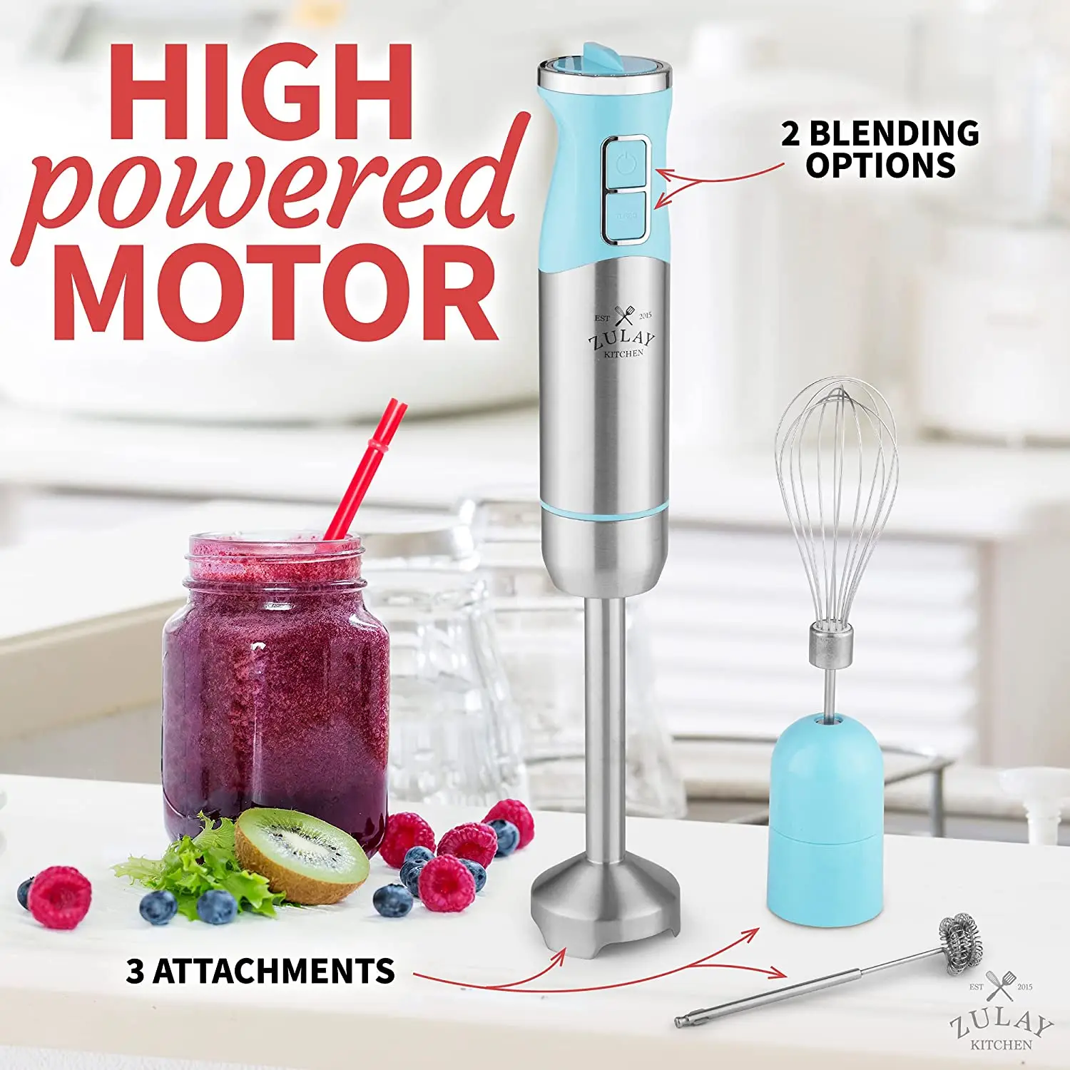  Zulay Kitchen Immersion Hand Blender - 500W