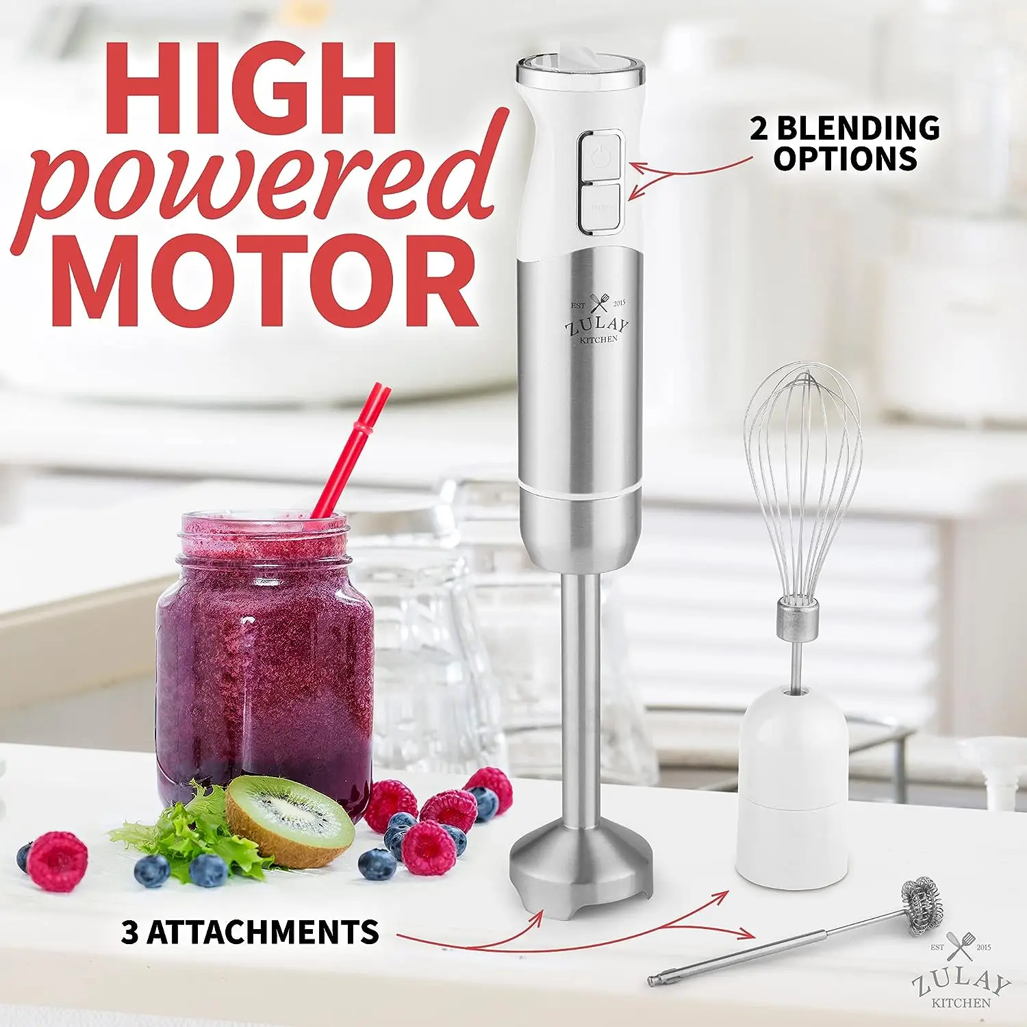  Zulay Kitchen Immersion Hand Blender - 500W