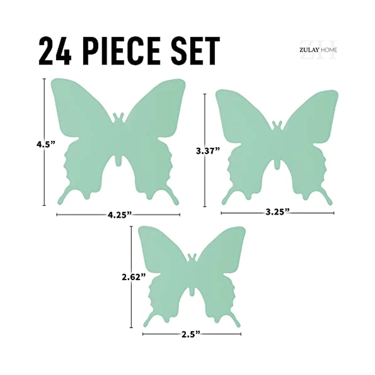 Zulay Home 3D Butterfly Wall Decor - 24pcs Butterfly Decor with 3 Different Sizes