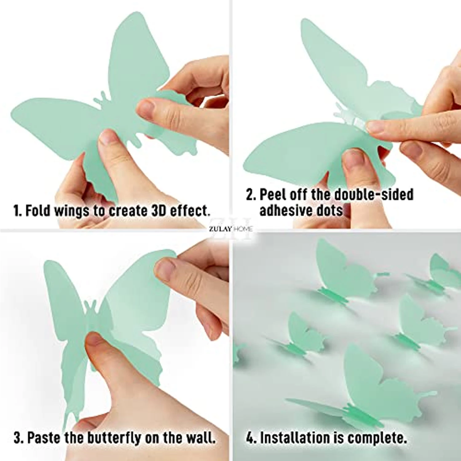 Zulay Home 3D Butterfly Wall Decor - 24pcs Butterfly Decor with 3 Different Sizes