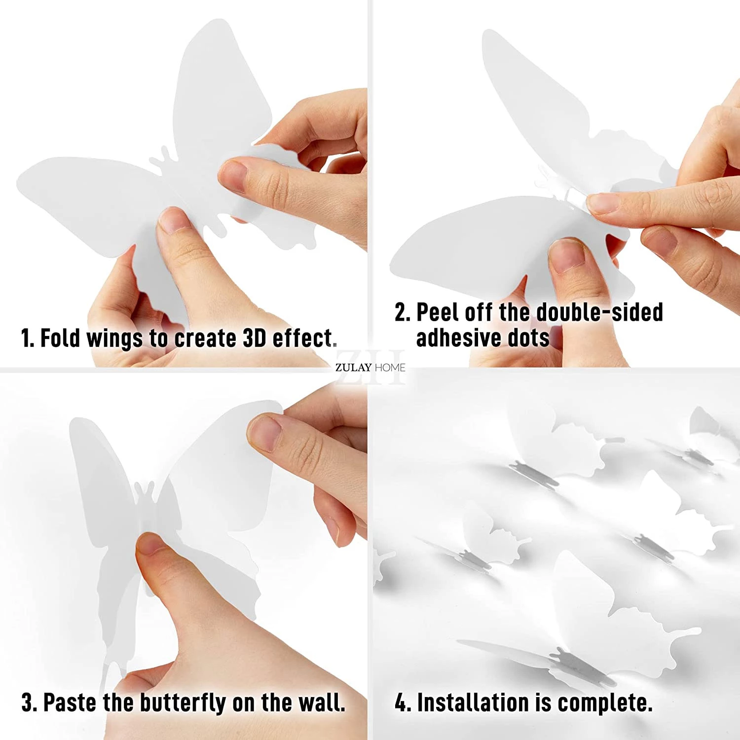 Zulay Home 3D Butterfly Wall Decor - 24pcs Butterfly Decor with 3 Different Sizes