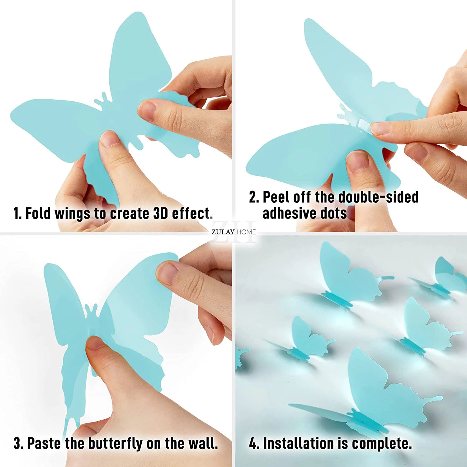 Zulay Home 3D Butterfly Wall Decor - 24pcs Butterfly Decor with 3 Different Sizes