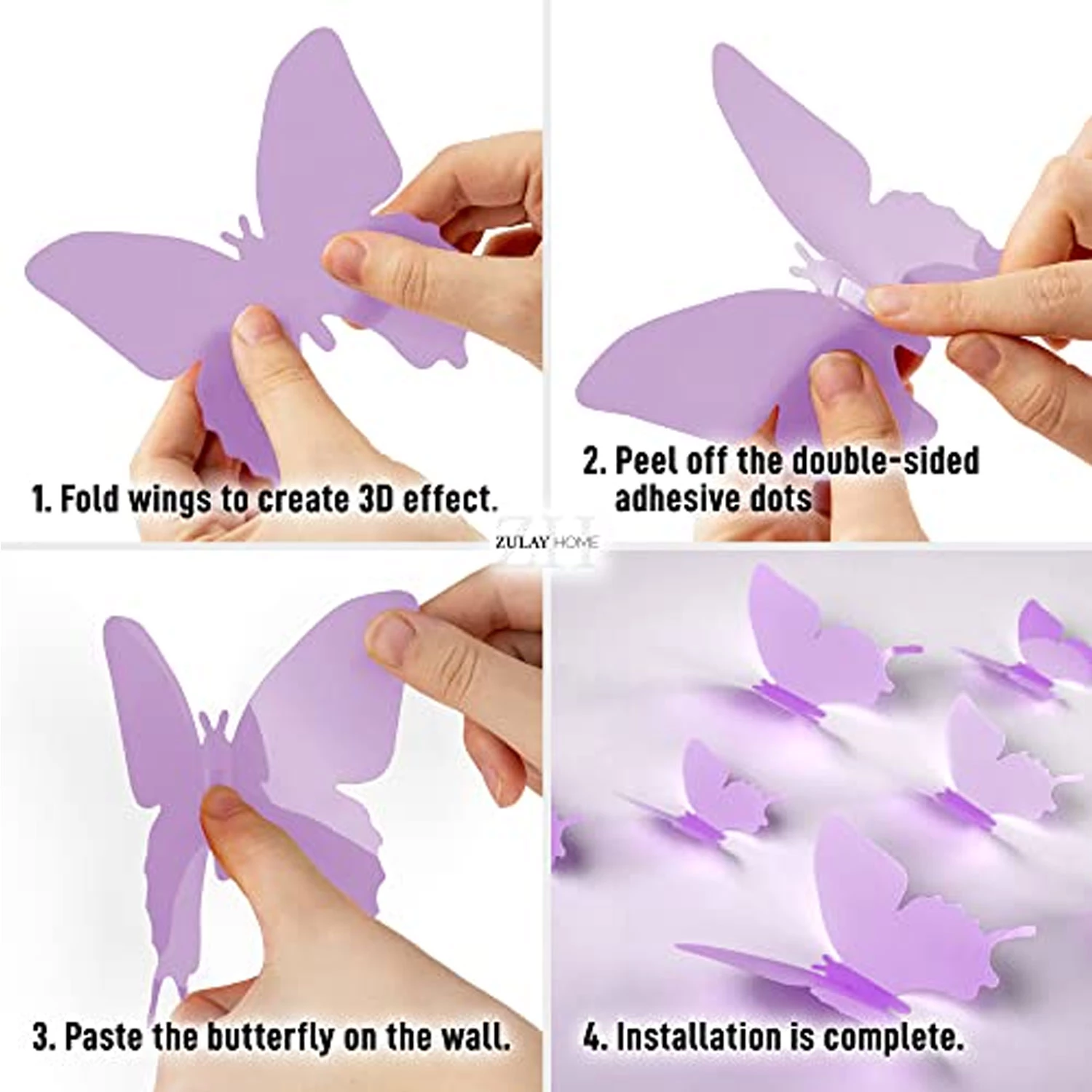 Zulay Home 3D Butterfly Wall Decor - 24pcs Butterfly Decor with 3 Different Sizes