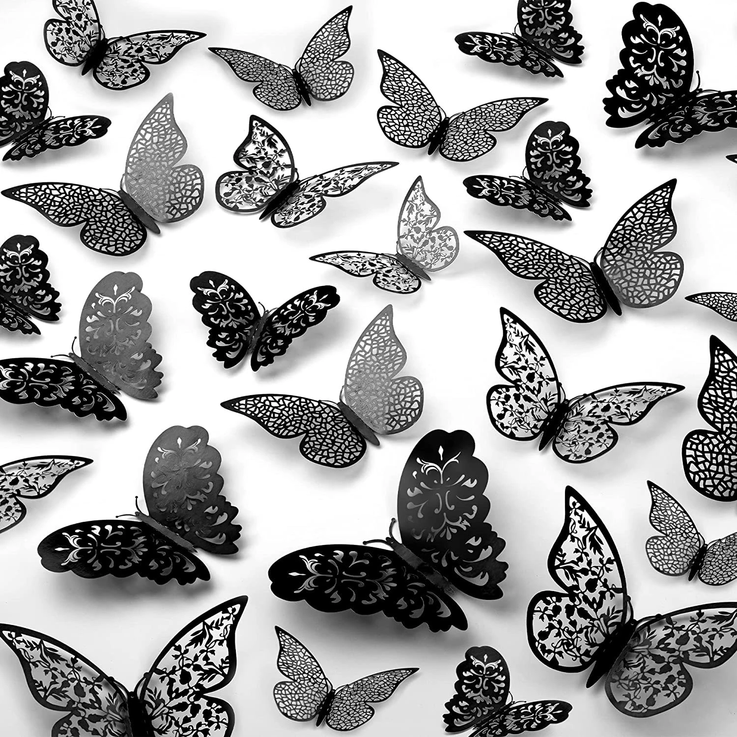 Zulay Home 3D Butterfly Wall Decor - 24pcs Butterfly Decor with 3 Different Sizes