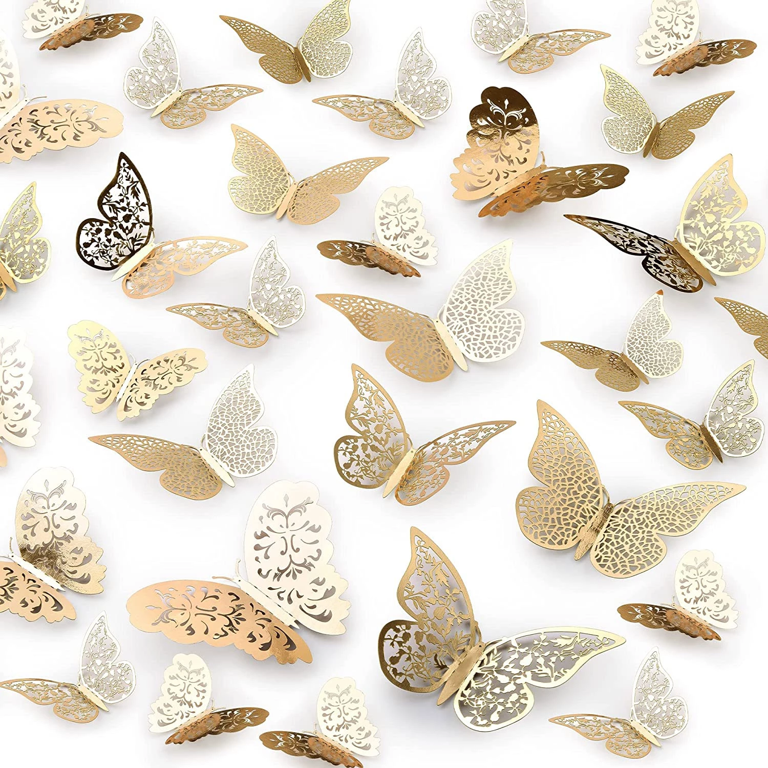 Zulay Home 3D Butterfly Wall Decor - 24pcs Butterfly Decor with 3 Different Sizes