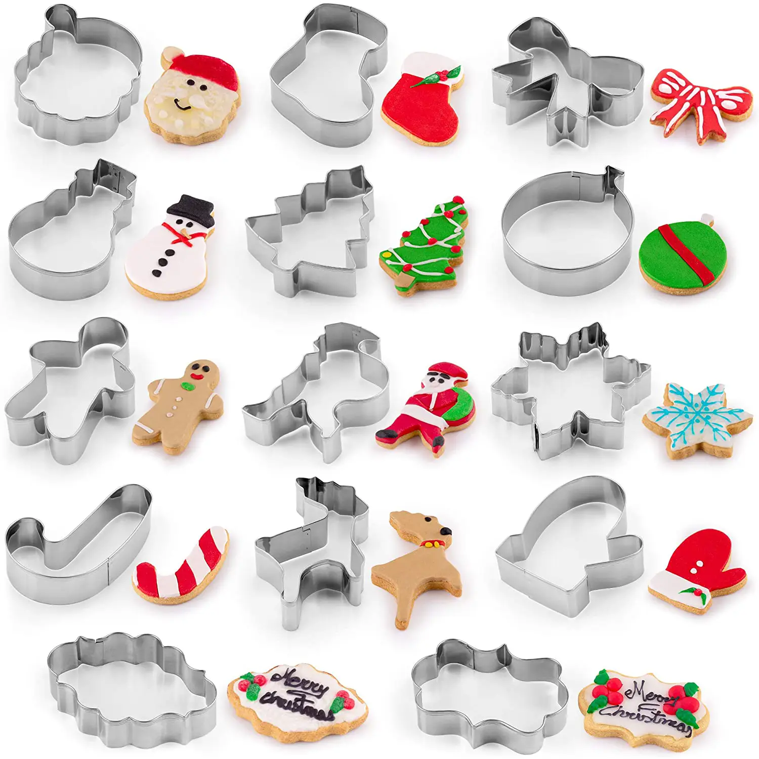 Christmas Cookie Cutters (14-Pieces)