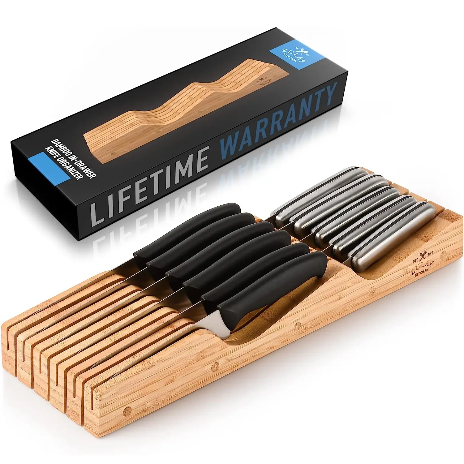 Bamboo Knife Drawer Organizer