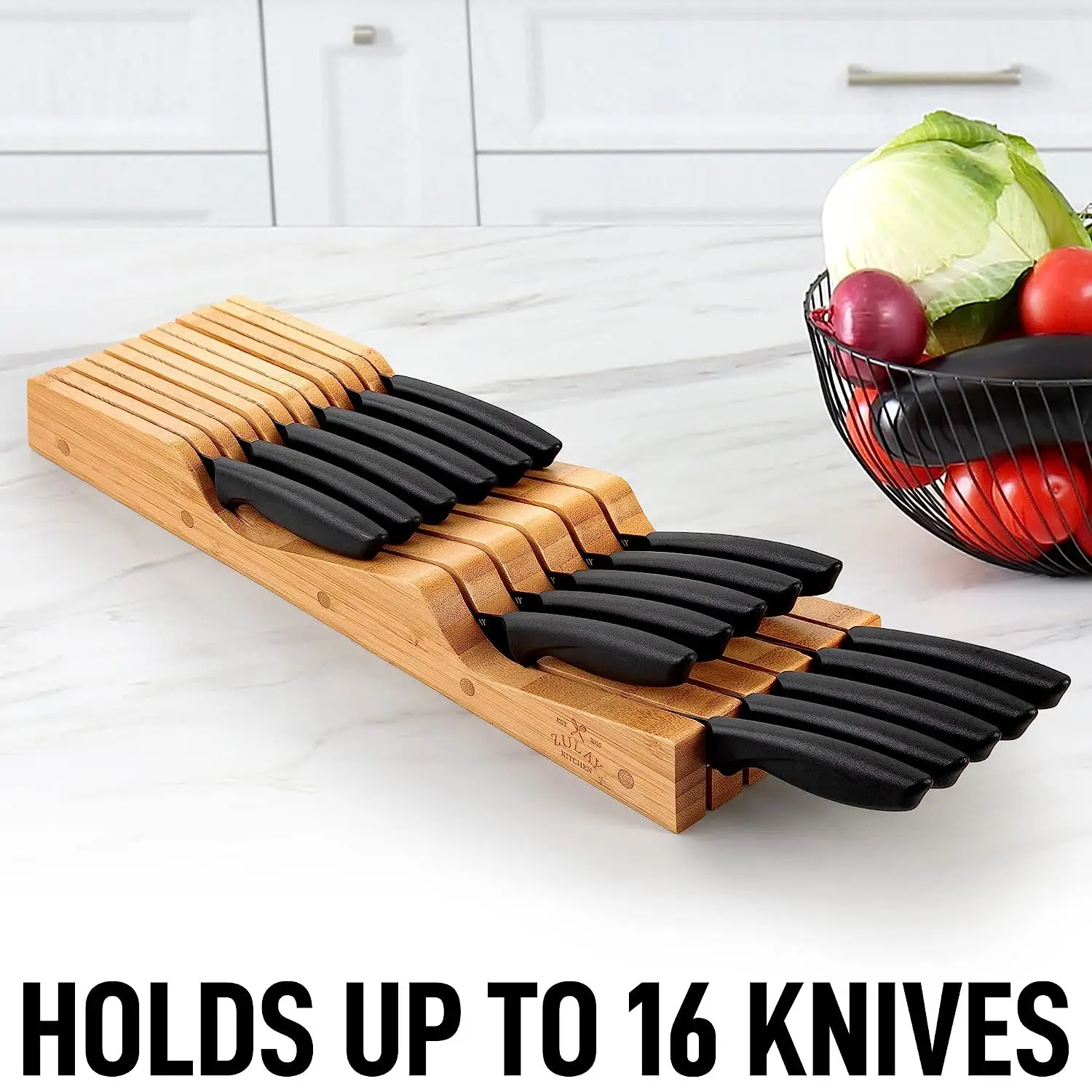 Bamboo Knife Drawer Organizer