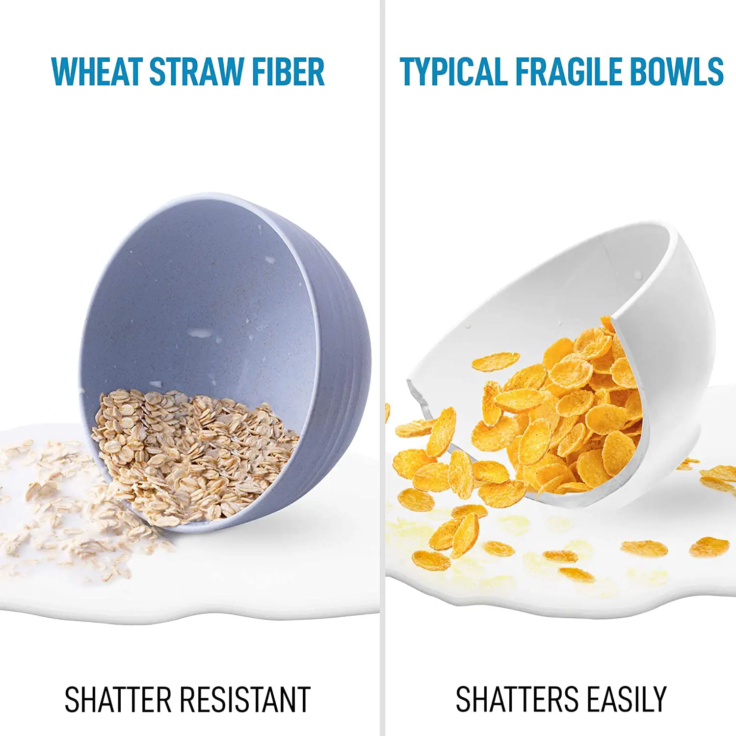 Wheat Straw Plastic Cereal Bowls