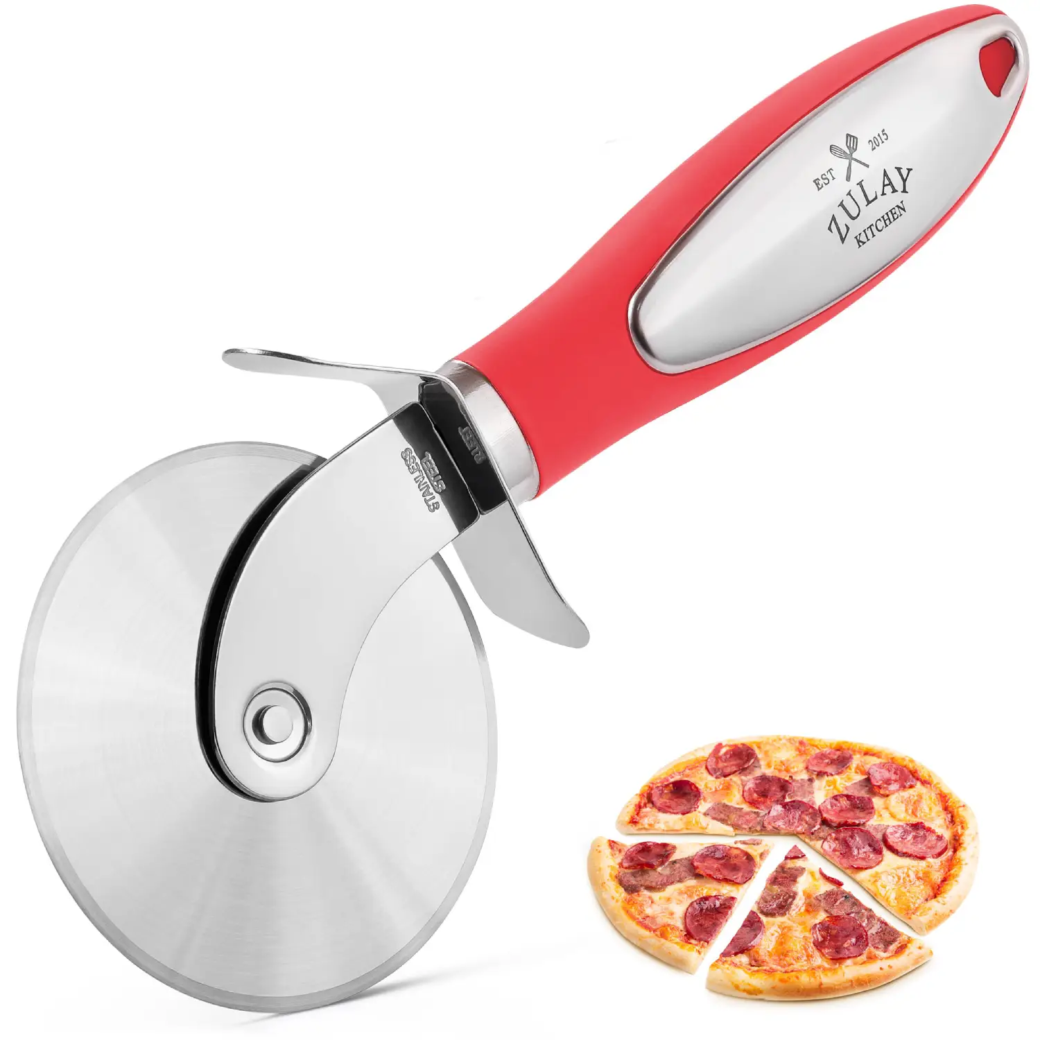 Pizza Cutter Wheel With Non Slip Ergonomic Handle