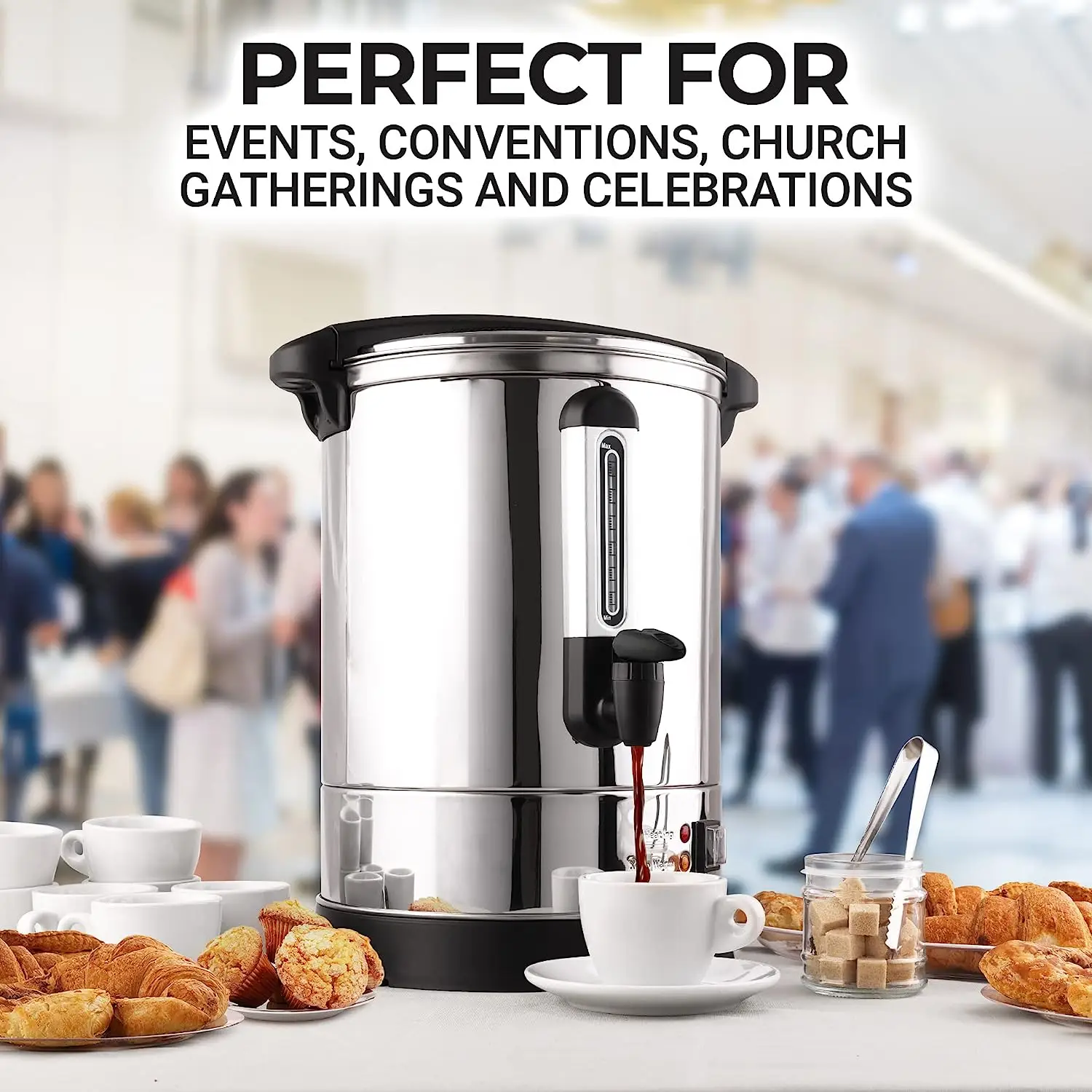 Zulay Premium 50 Cup Commercial Coffee Urn - Stainless Steel