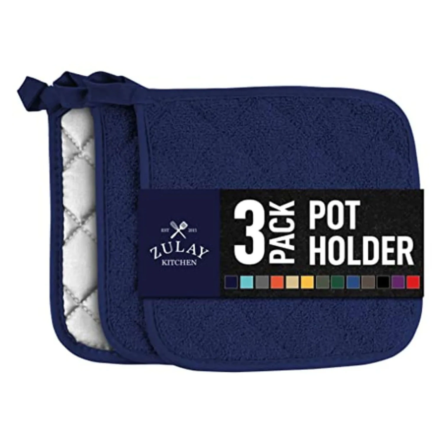 Zulay 3-Pack Heat Resistant Cotton Kitchen Pot Holders