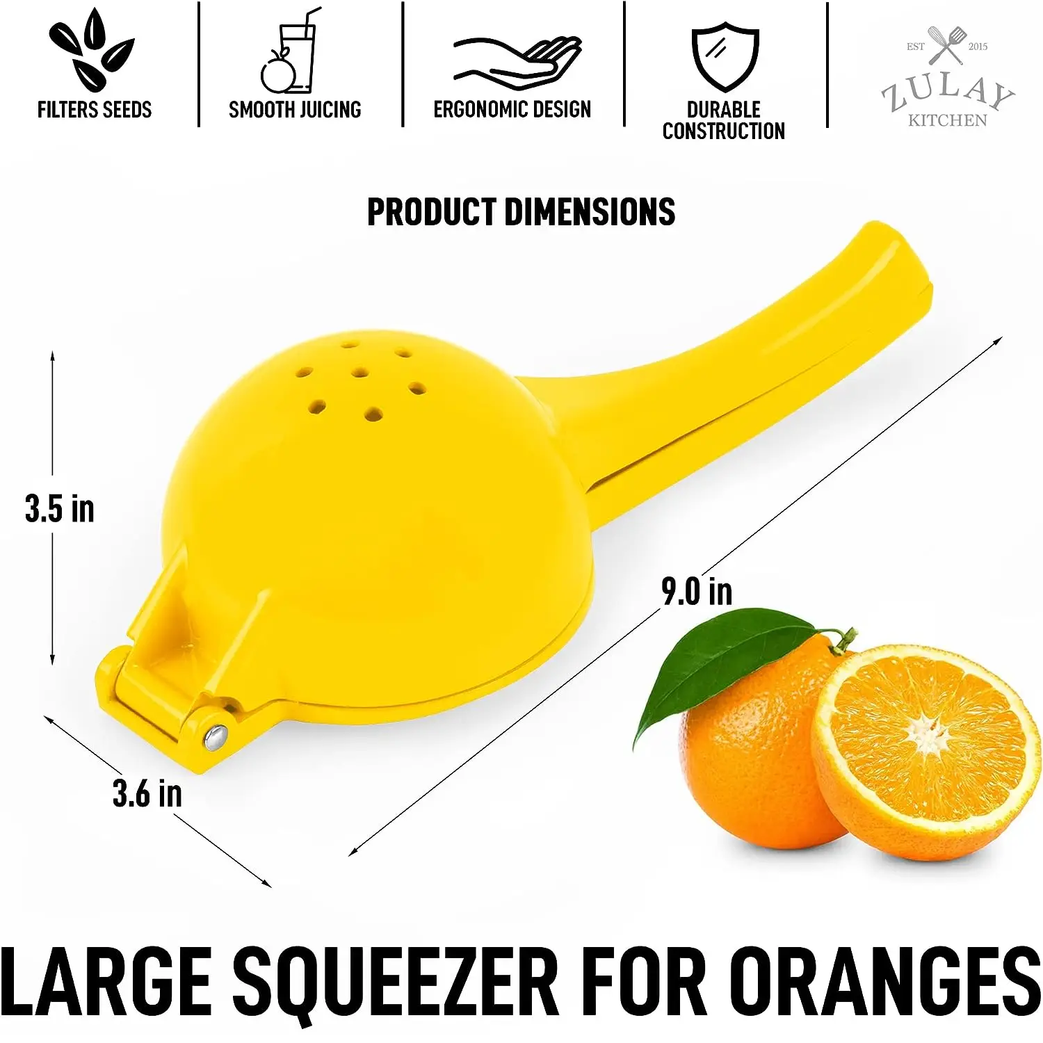 Zulay Premium Quality Metal Lemon Squeezer