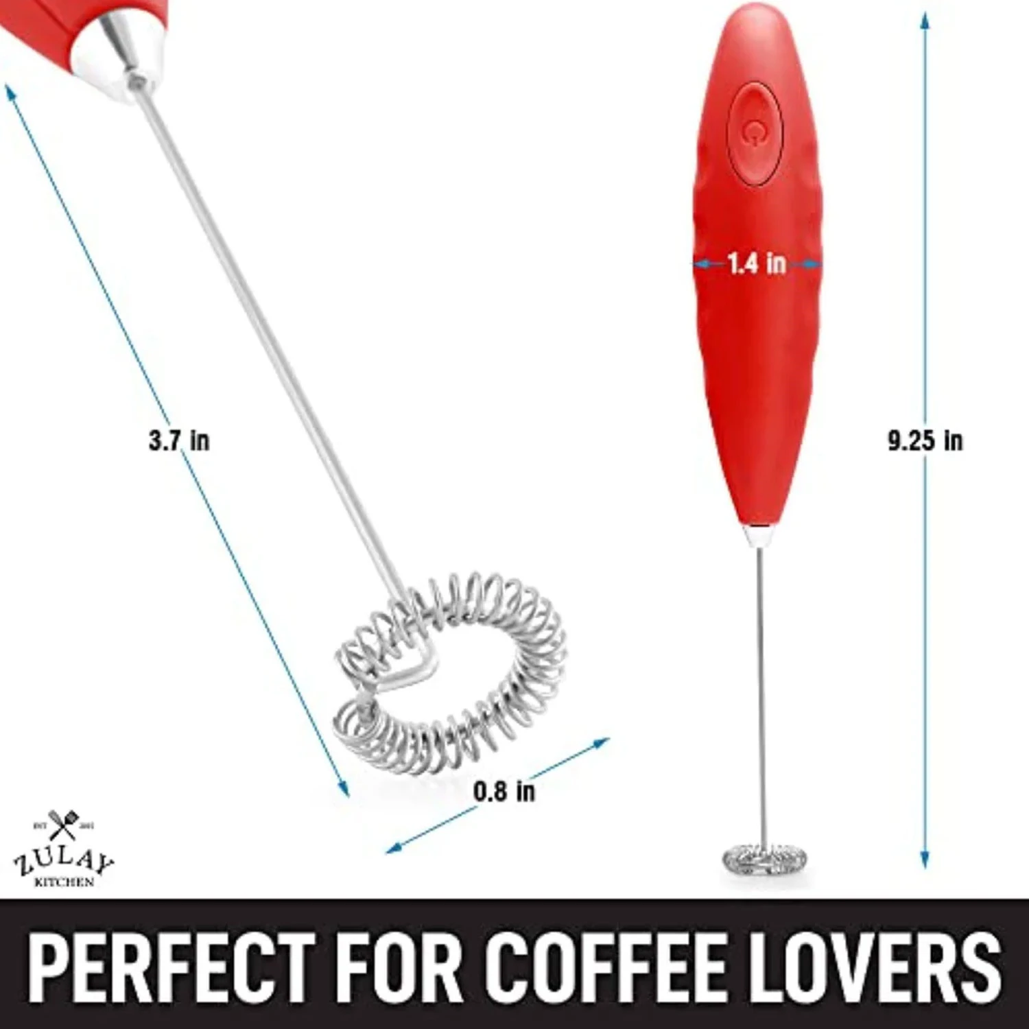 ZK Milk Frother Double Grip w Ultra Stand No Batteries