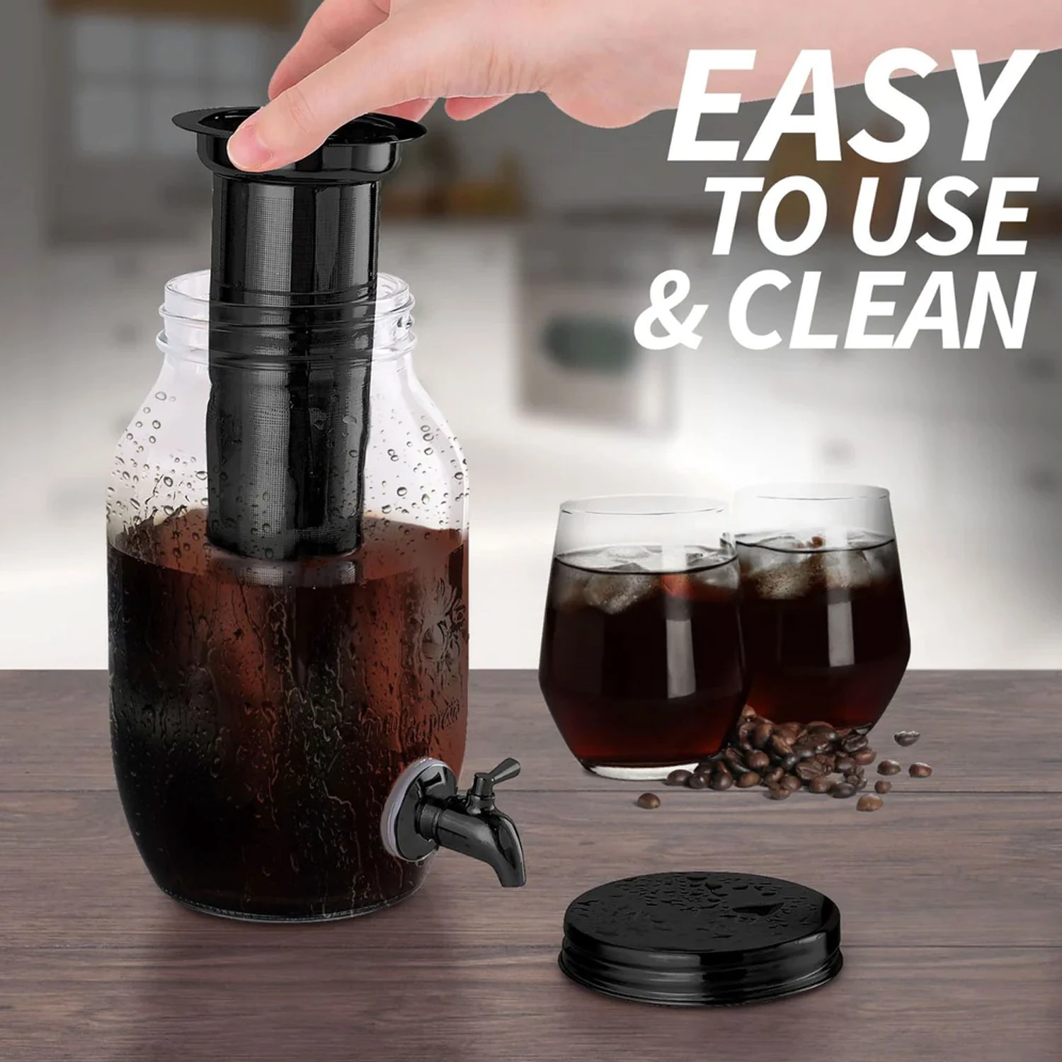 ZK Mini Cold Brew Maker with Spigot - 1.5 L Black