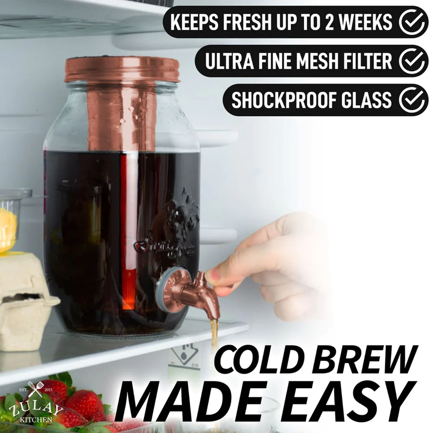 ZK Mini Cold Brew Maker with Spigot - 1.5 L Black