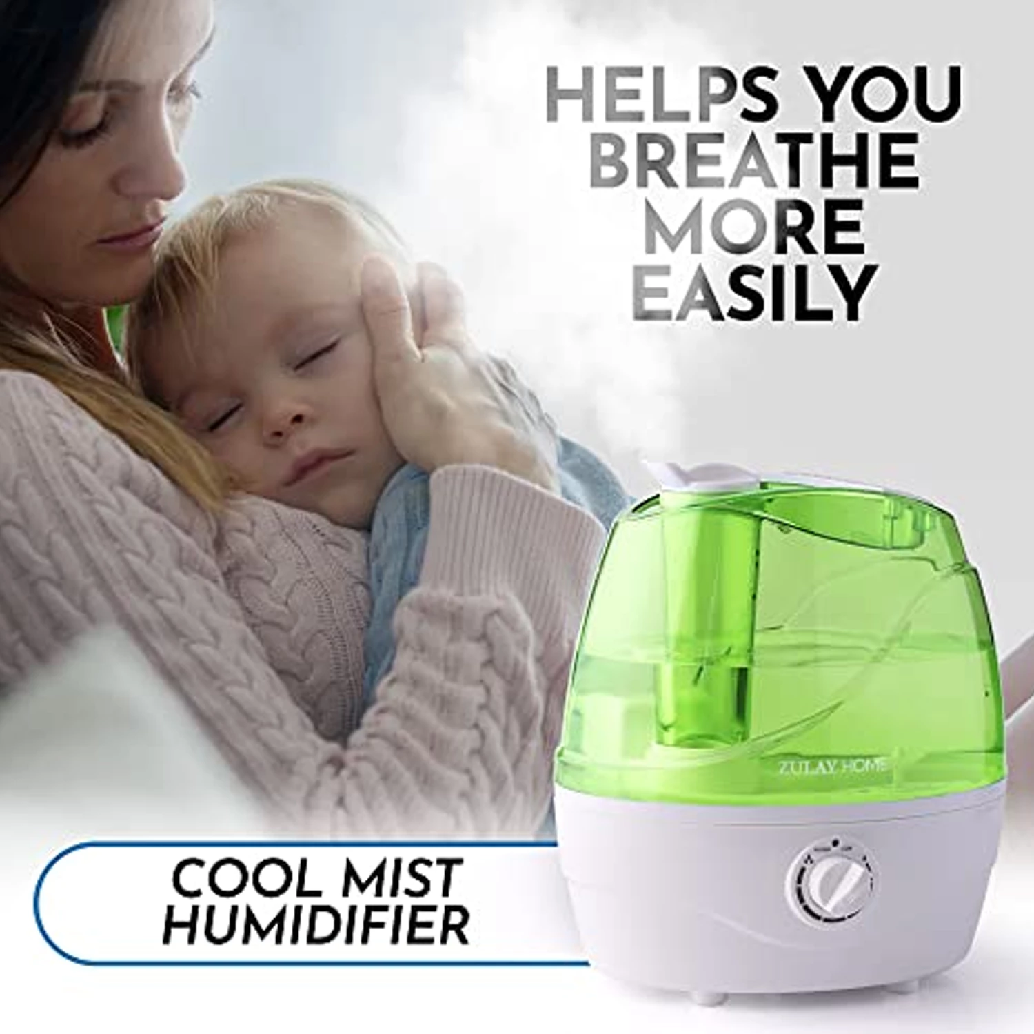 Zulay Cool Mist Humidifiers (2.2L Water Tank)