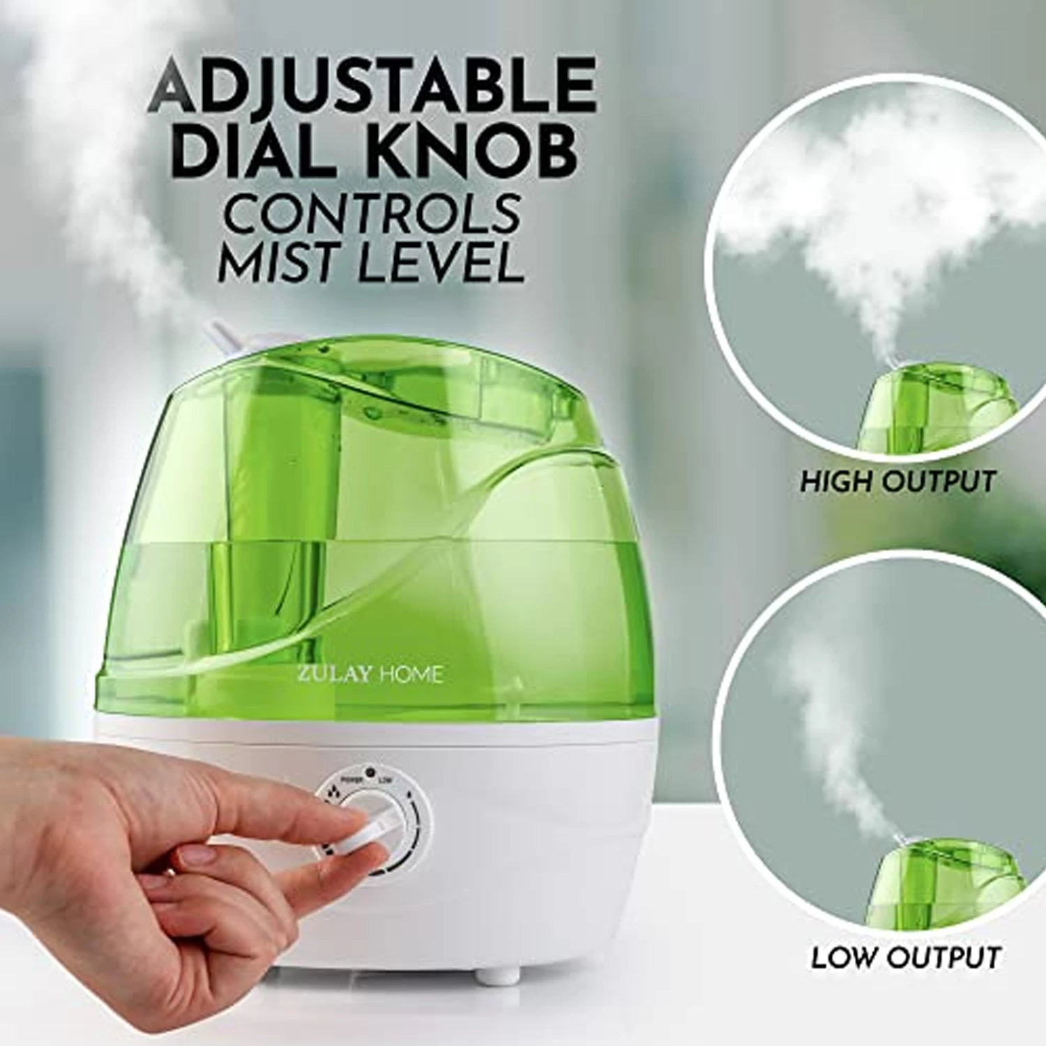 Zulay Cool Mist Humidifiers (2.2L Water Tank)