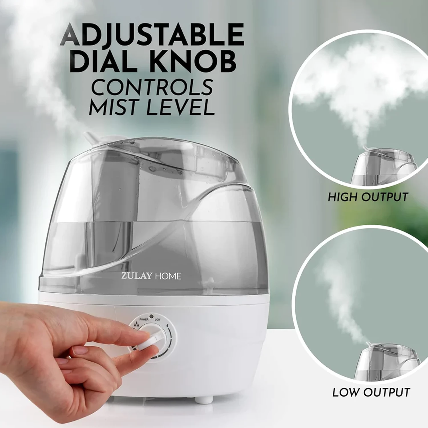 Zulay Cool Mist Humidifiers (2.2L Water Tank)